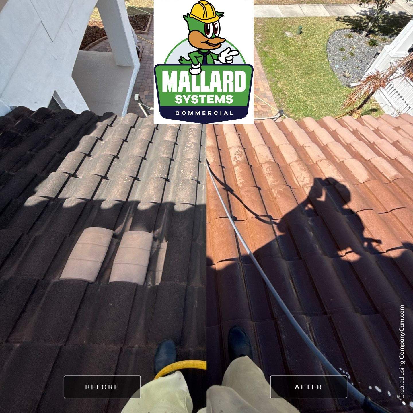 Barrel Tile Roof Cleaning by Mallard Systems