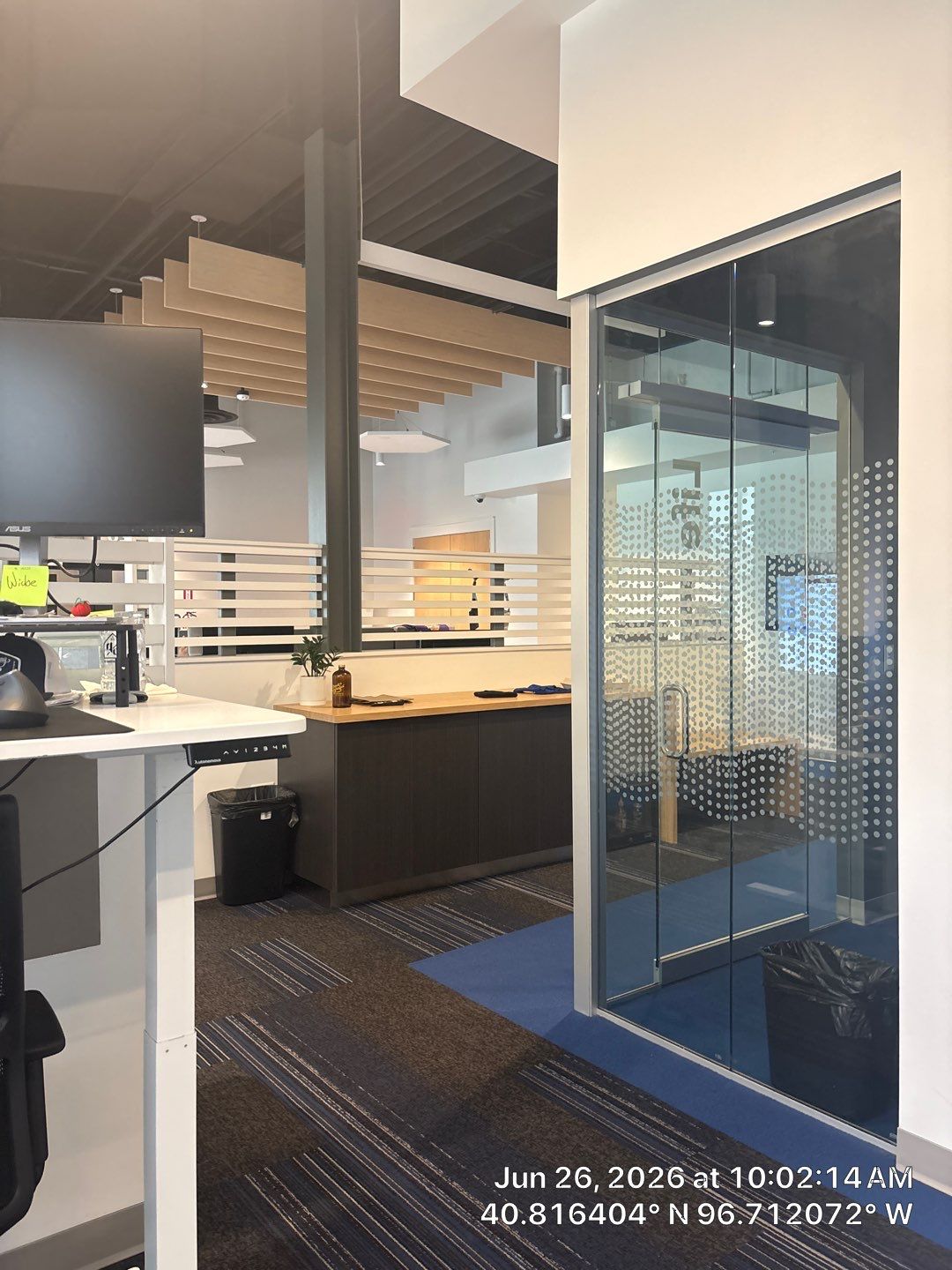 Modern Office Remodel Featuring Custom Acoustic Baffles in Lincoln by CompanyCam Sales Demo