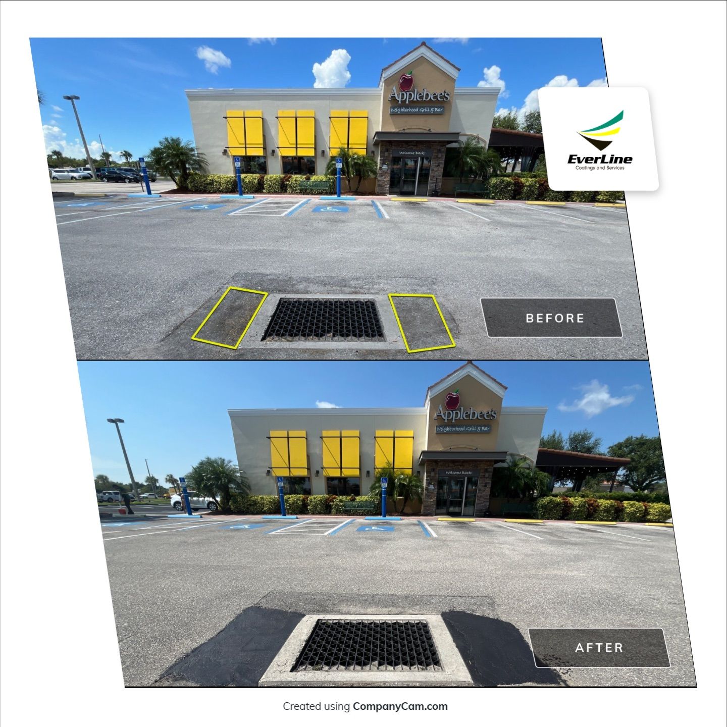 Smart Maintenance, Lasting Appeal: Parking Lot Upgrade at Applebee’s by Everline Coatings & Services - Southwest FL