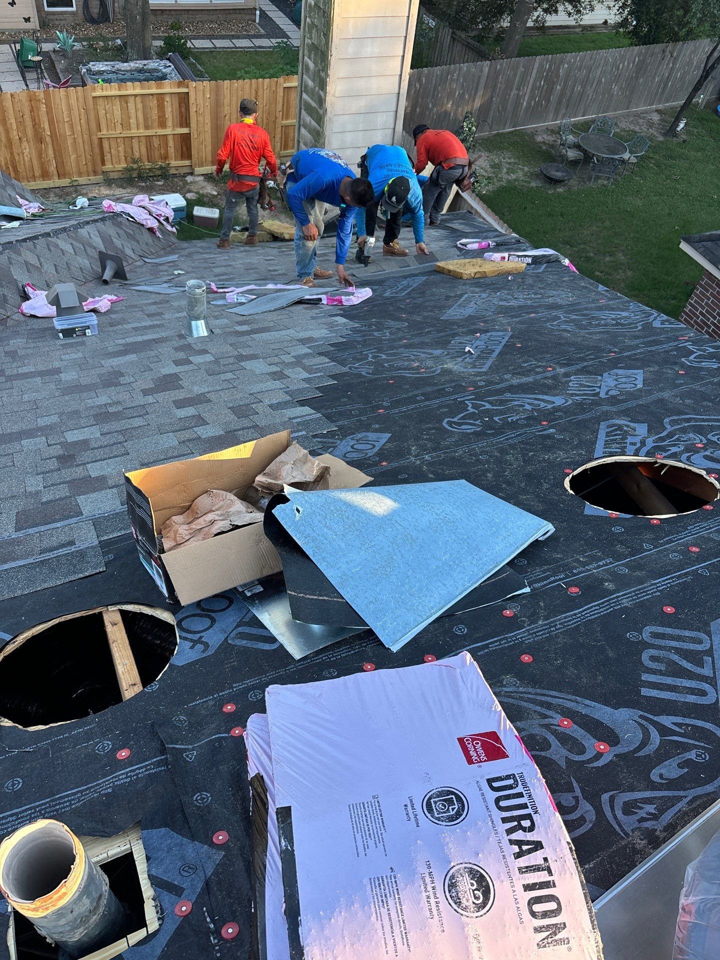 Residential Roofing Installation using Owen's Corning Duration (Lifetime) Shingles by Roof Repair Company