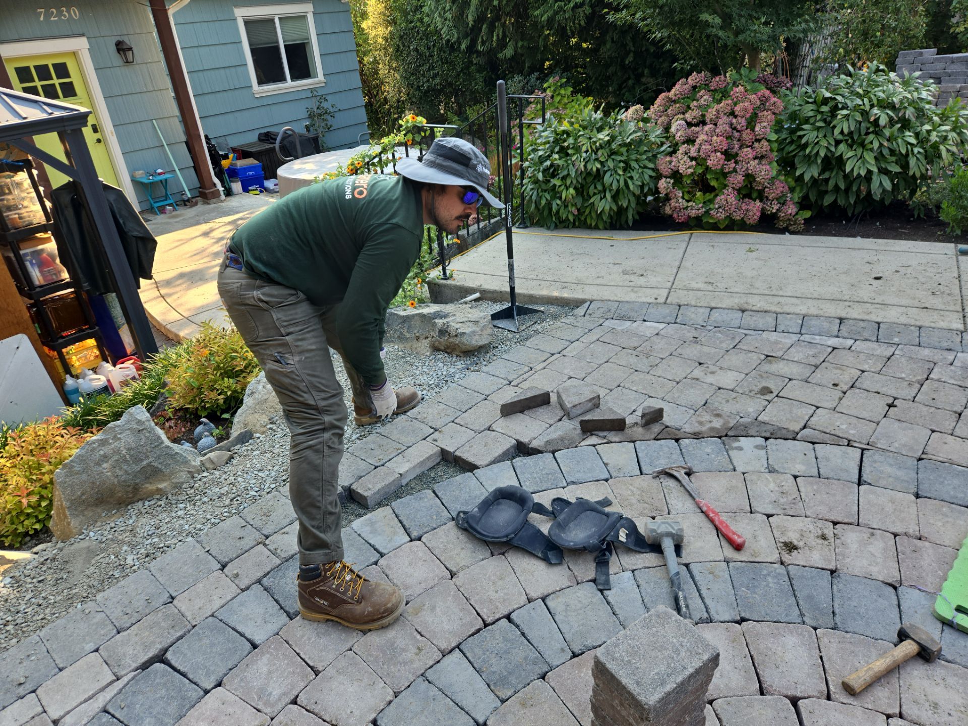 Backyard Transformation — Custom Shed, Paver Patio & Retaining Wall by Habanero Garden and Exterior Care