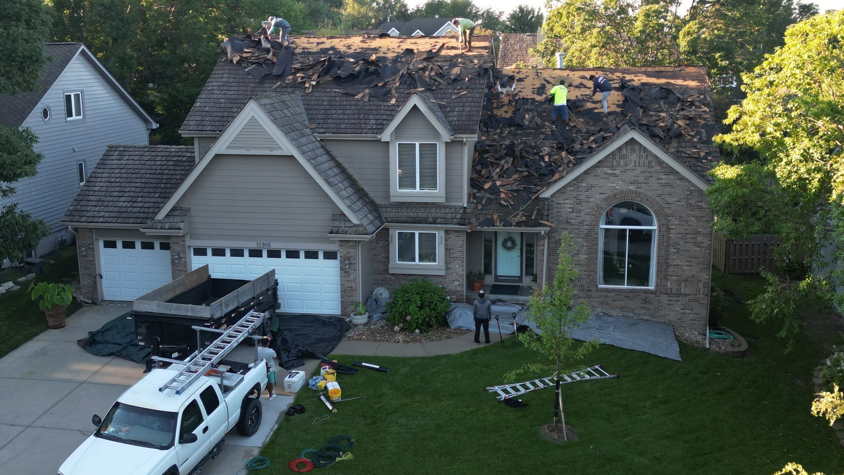 Residential Roofing Installation using IKO ArmourShake in Chalet Wood by Lightning Exteriors