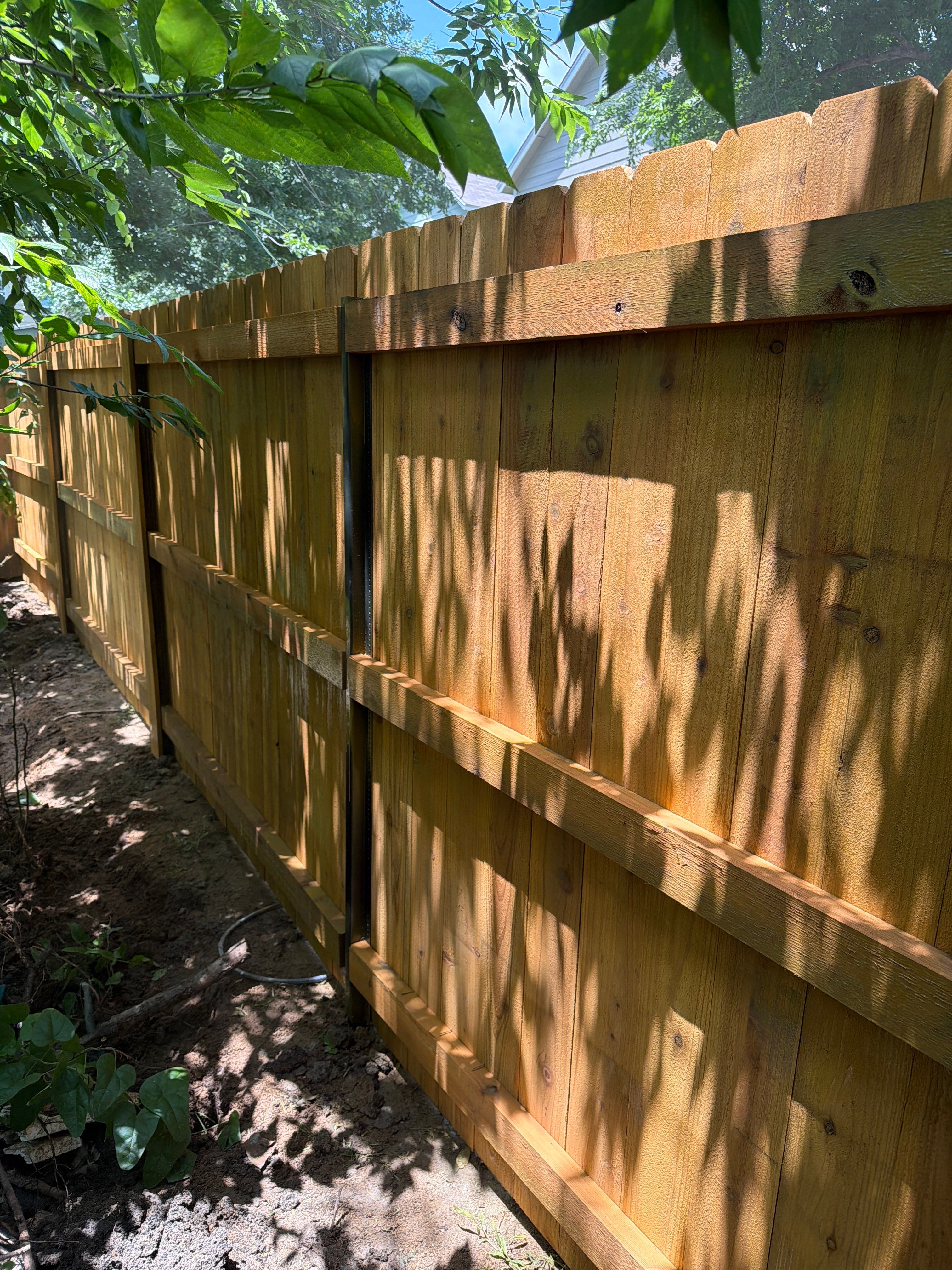 Custom Cedar Privacy Fence Replacement and Staining in Georgetown by Rhino Home Care