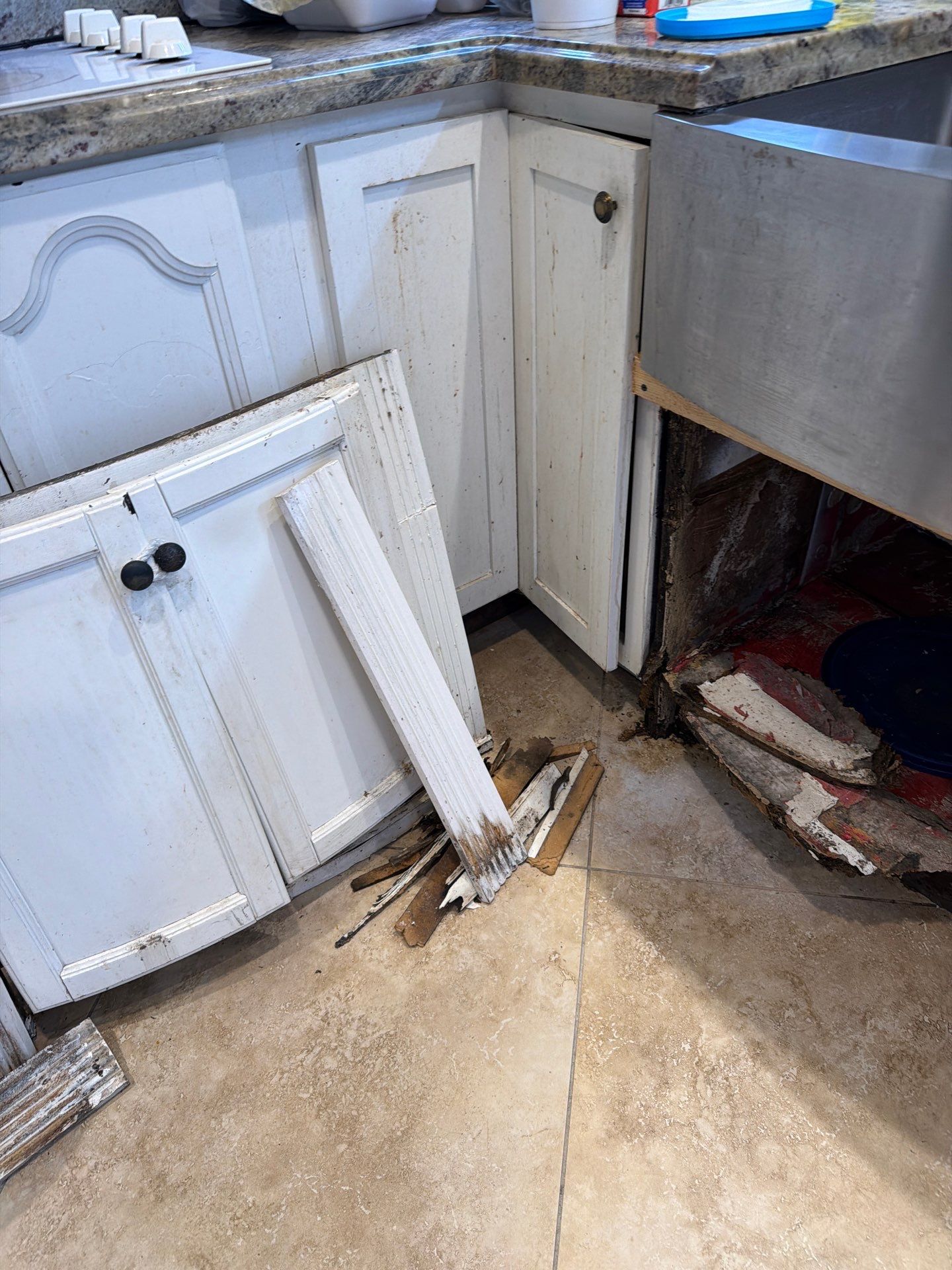 Kitchen Water Damage Restoration and Cabinet Mitigation on Ocean Blvd by SuperClean