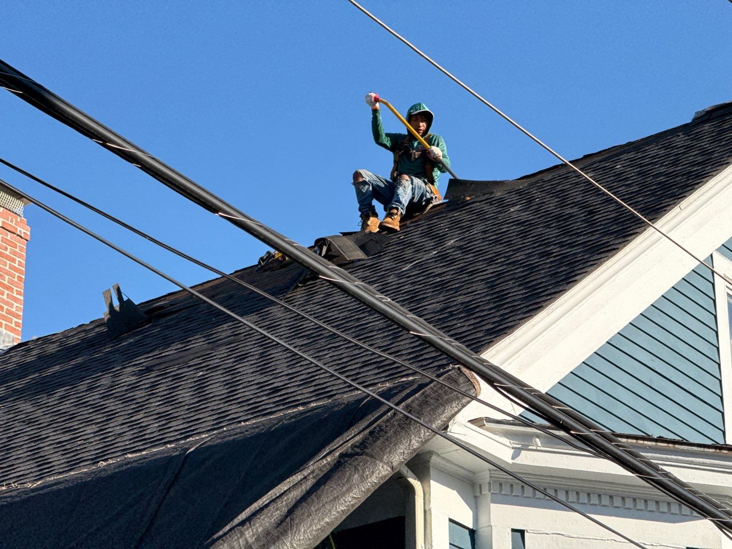 Half Roof Replacement for Solar Installation – Townhouse with New Plywood Decking by Sensible Home Solutions
