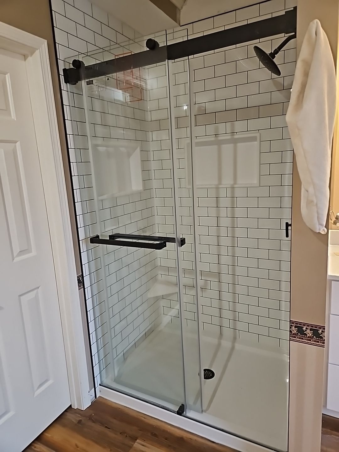 We did the shower and the cabinets by The Shower Company