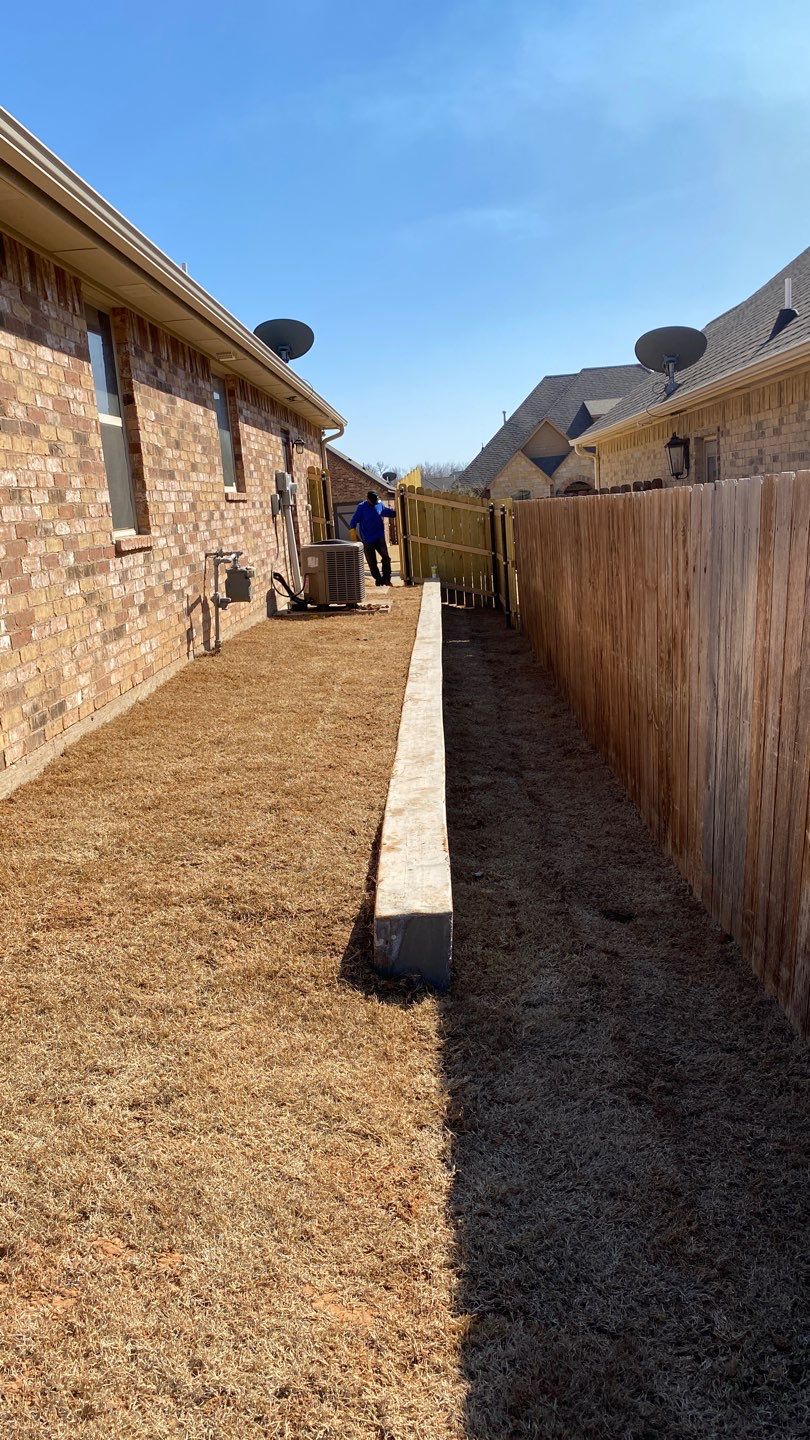 Concrete Slab , Retaining Wall , Fence, and landscape. by Clays Services Inc