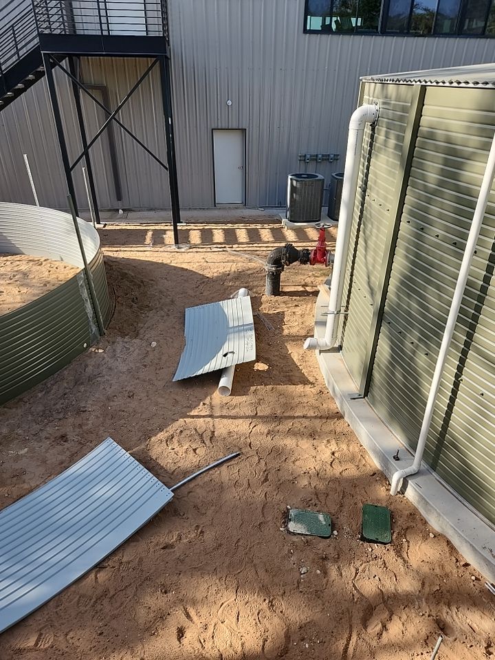 Commercial structure utilizing rainwater harvesting for all its water needs! by Hill Country Rain Water