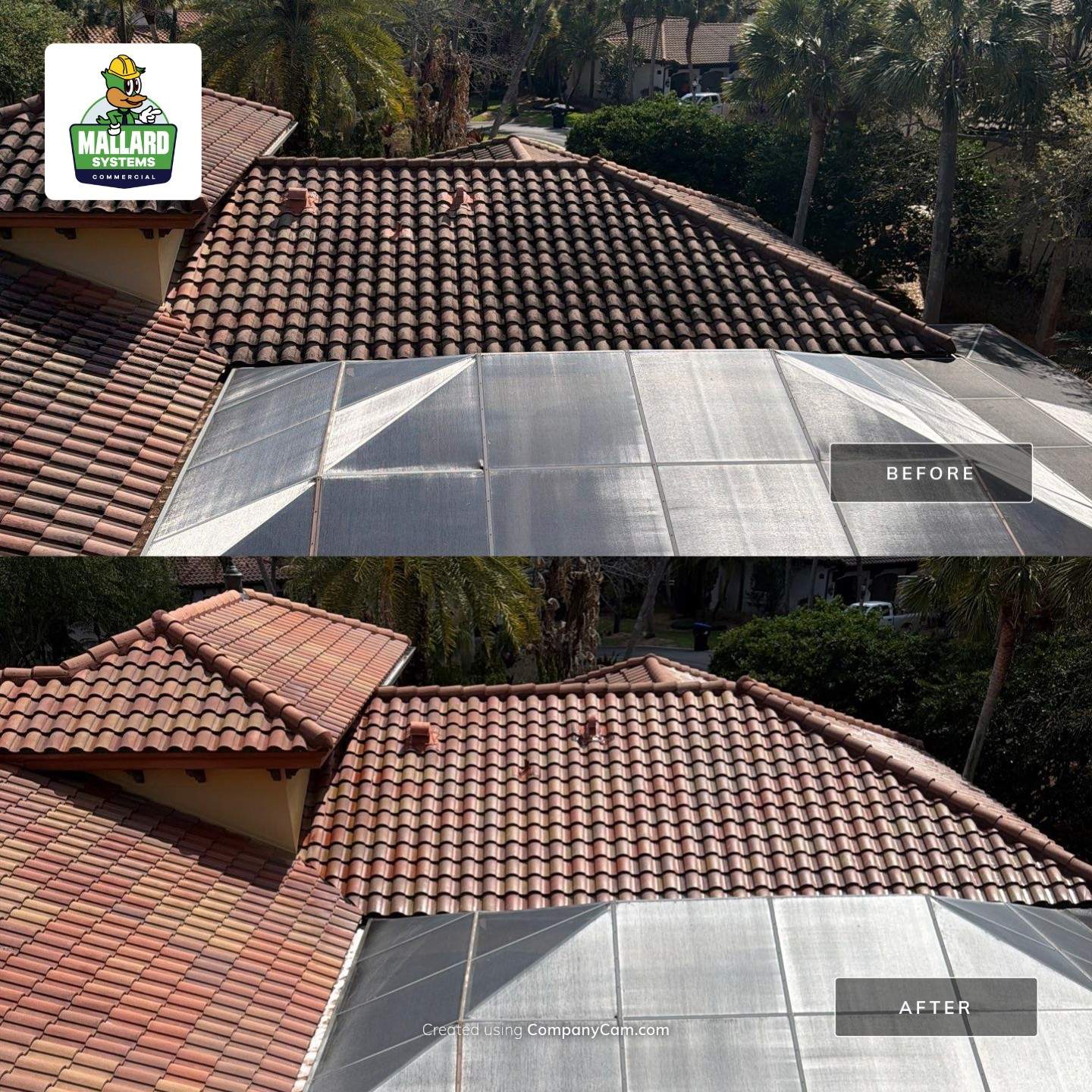 Barrel Tile Roof Cleaning by Mallard Systems