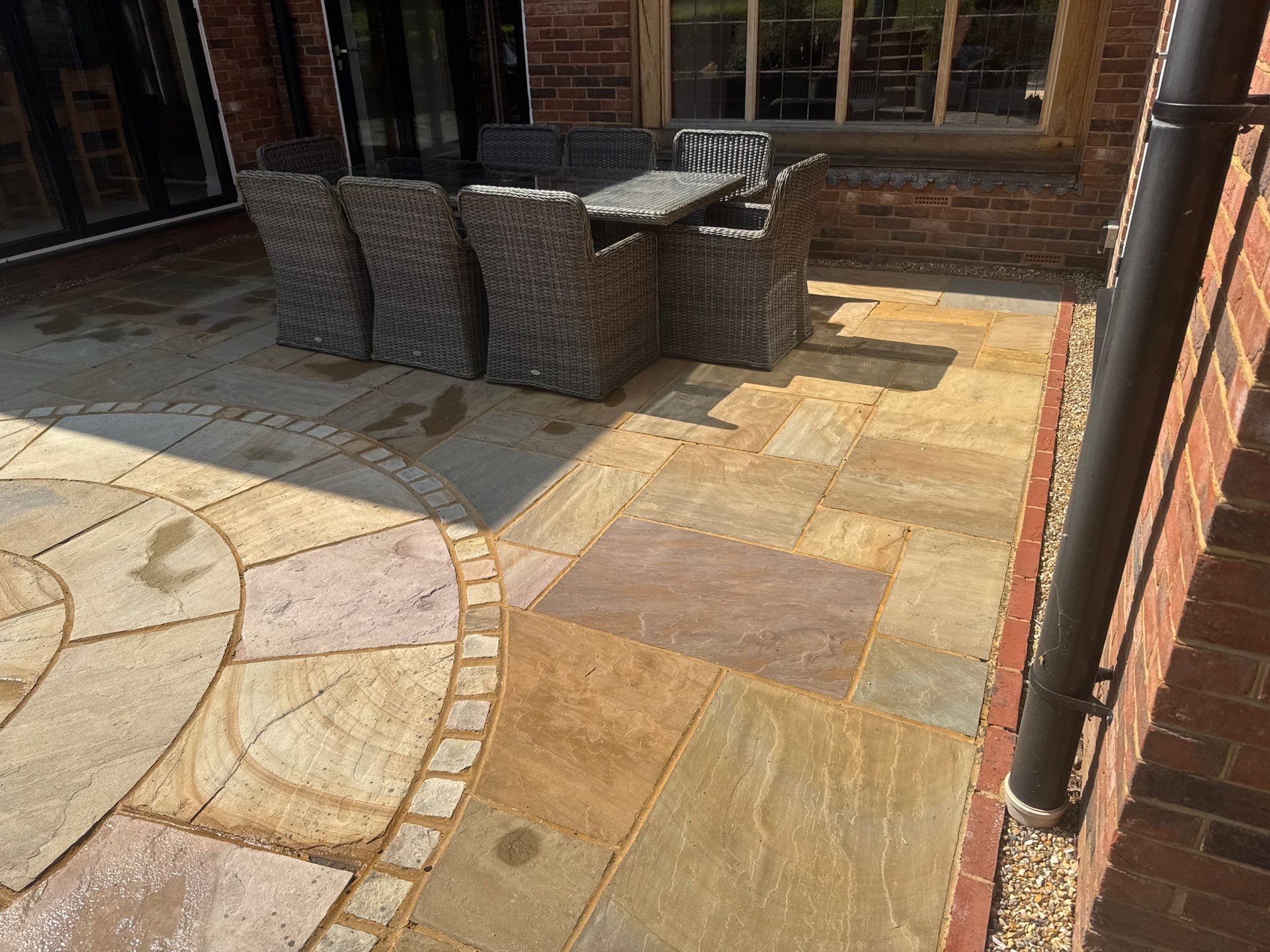 Patio Area Spring Clean using 18inch Whirlaway FSC by Ges Exterior Cleaning ltd