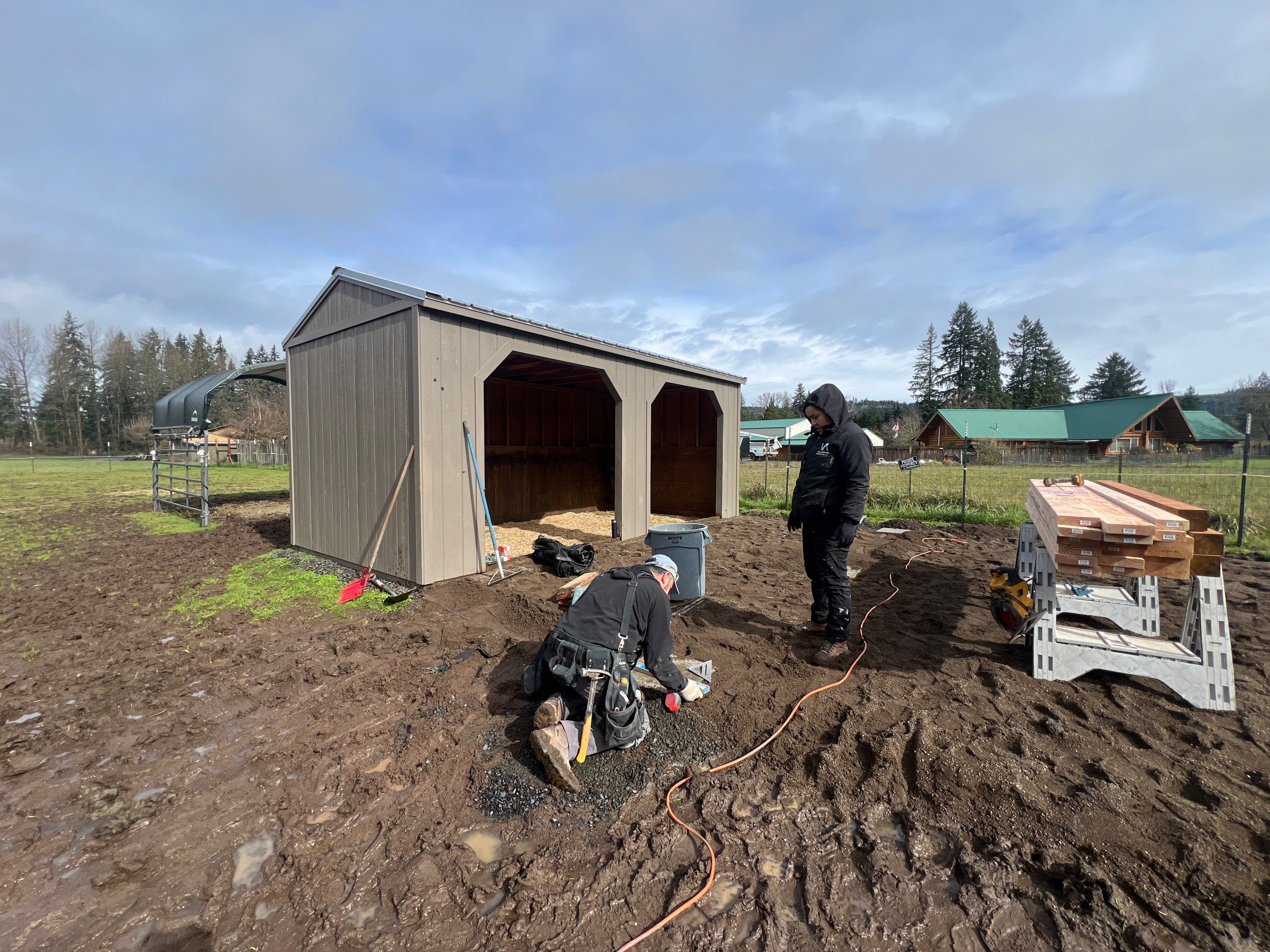 Shed Cover using Pressure Treated Posts by Villegas Remodeling, LLC