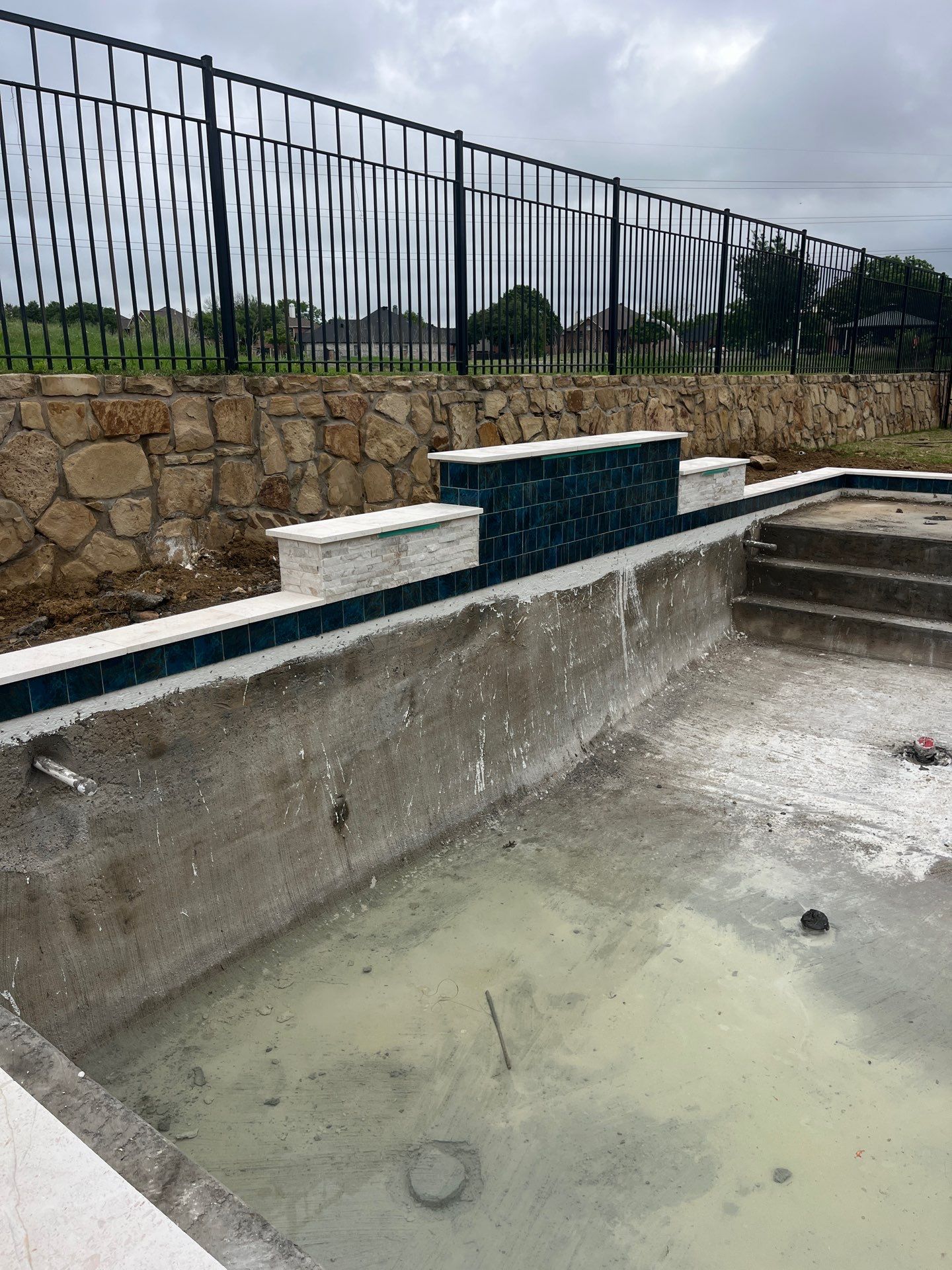 Modern Geometric Pool with Raised Spa by Pinnacle Pools and Spas - DFW
