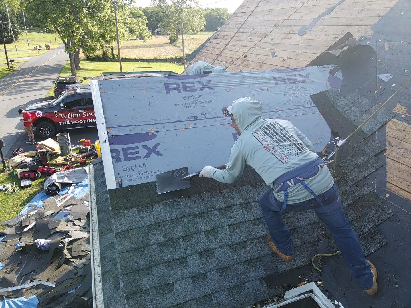 Biscayne Blue Architectural Shingle Install  by Teflon Roofing