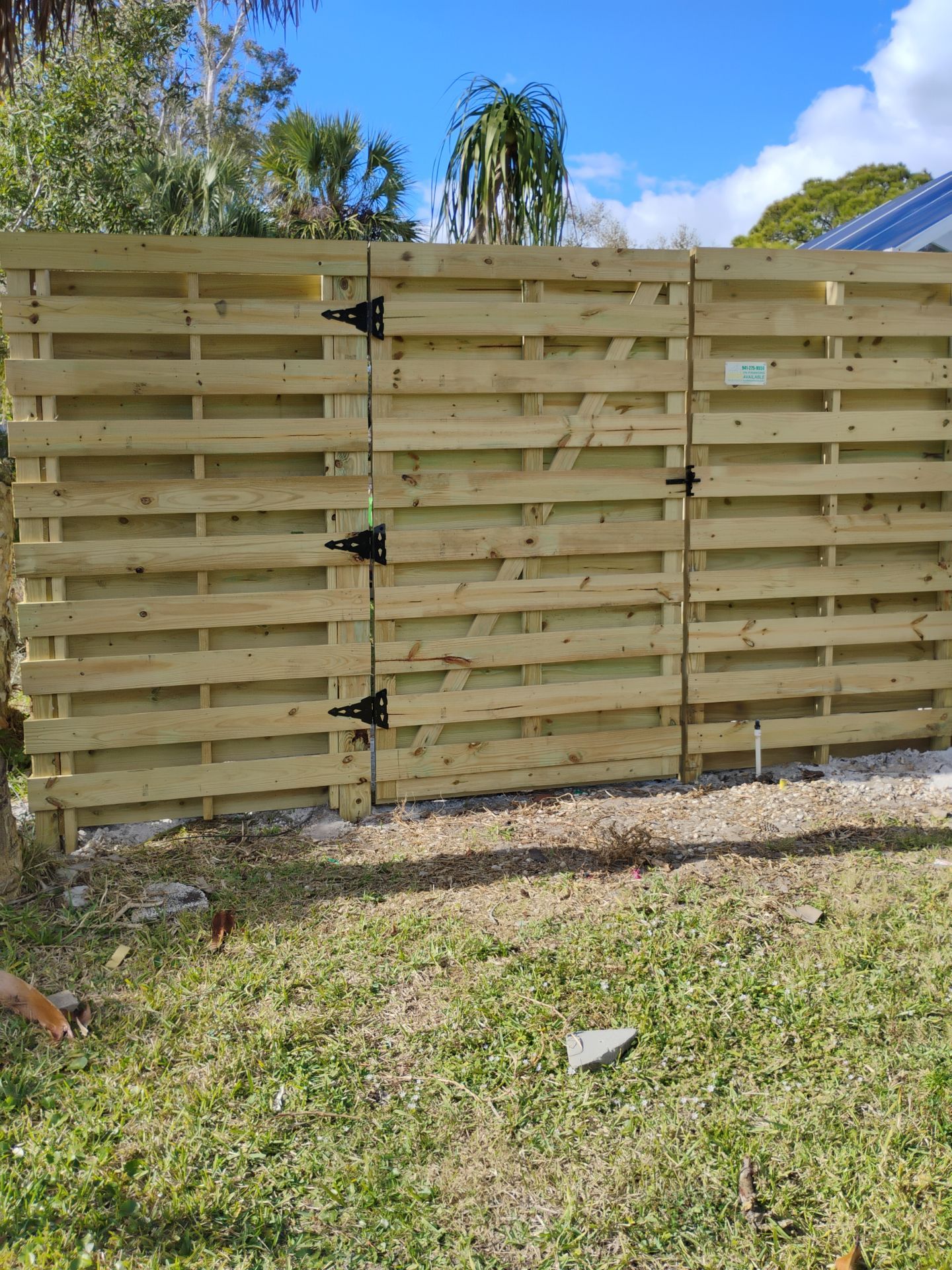 8'H Stained Shadowbox Wood in Nokomis by True Fence LLC