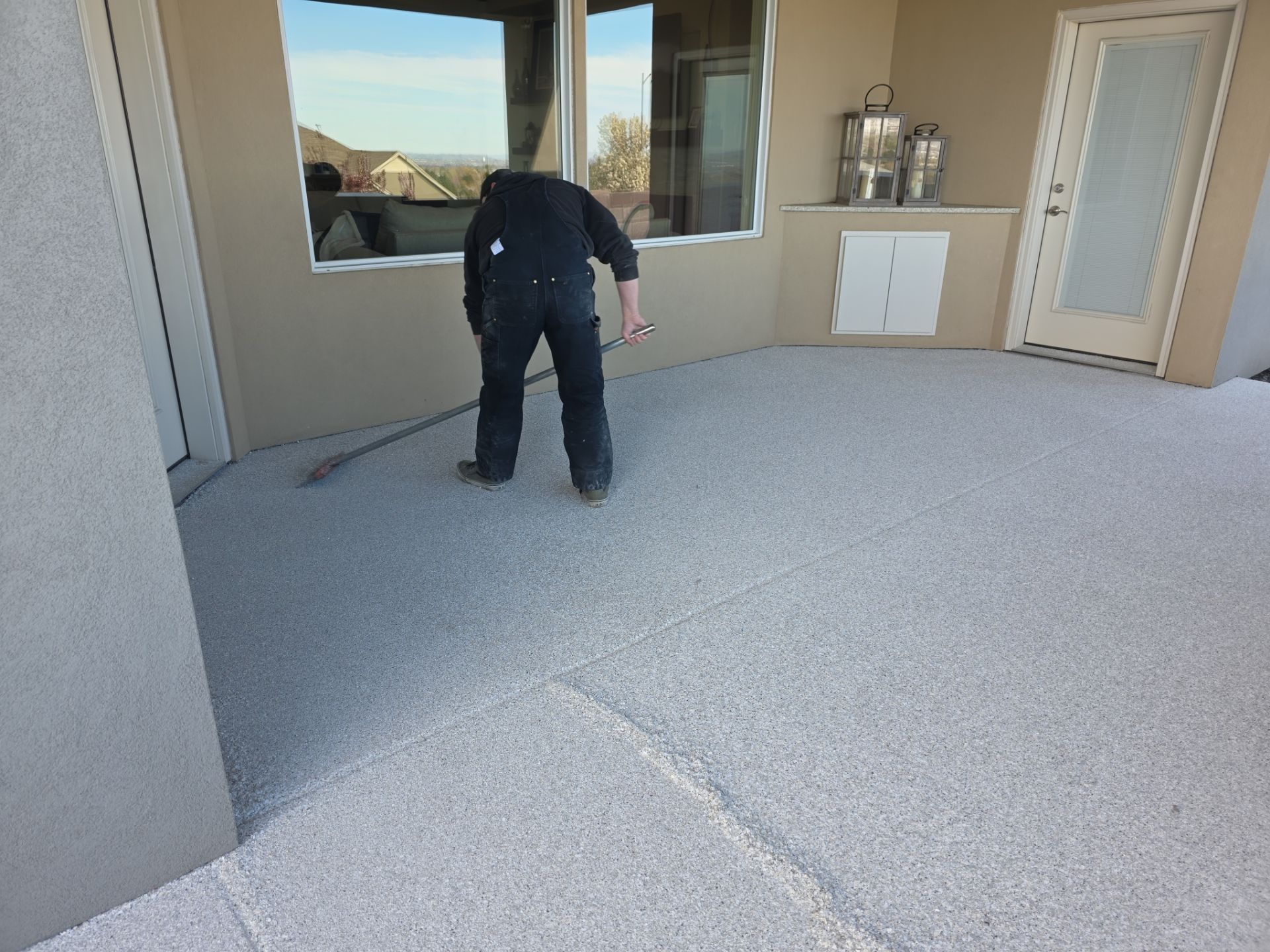 Kennewick Patio and Walkway Transformation with Limestone Hybrid Coating by Croc Coatings, LLC