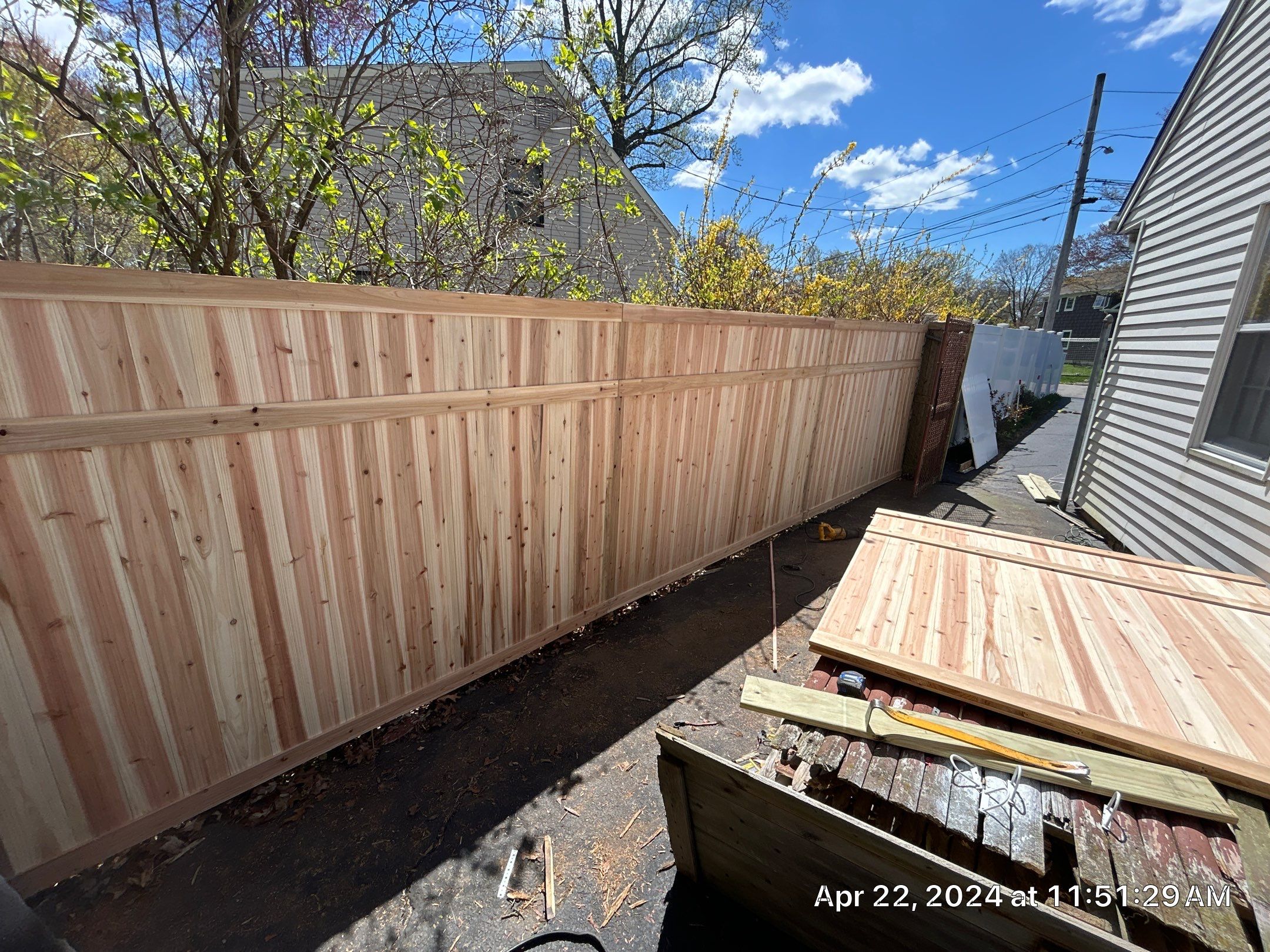 Fence Installation using Privacy Vinyl Fence by A Plus Exterior