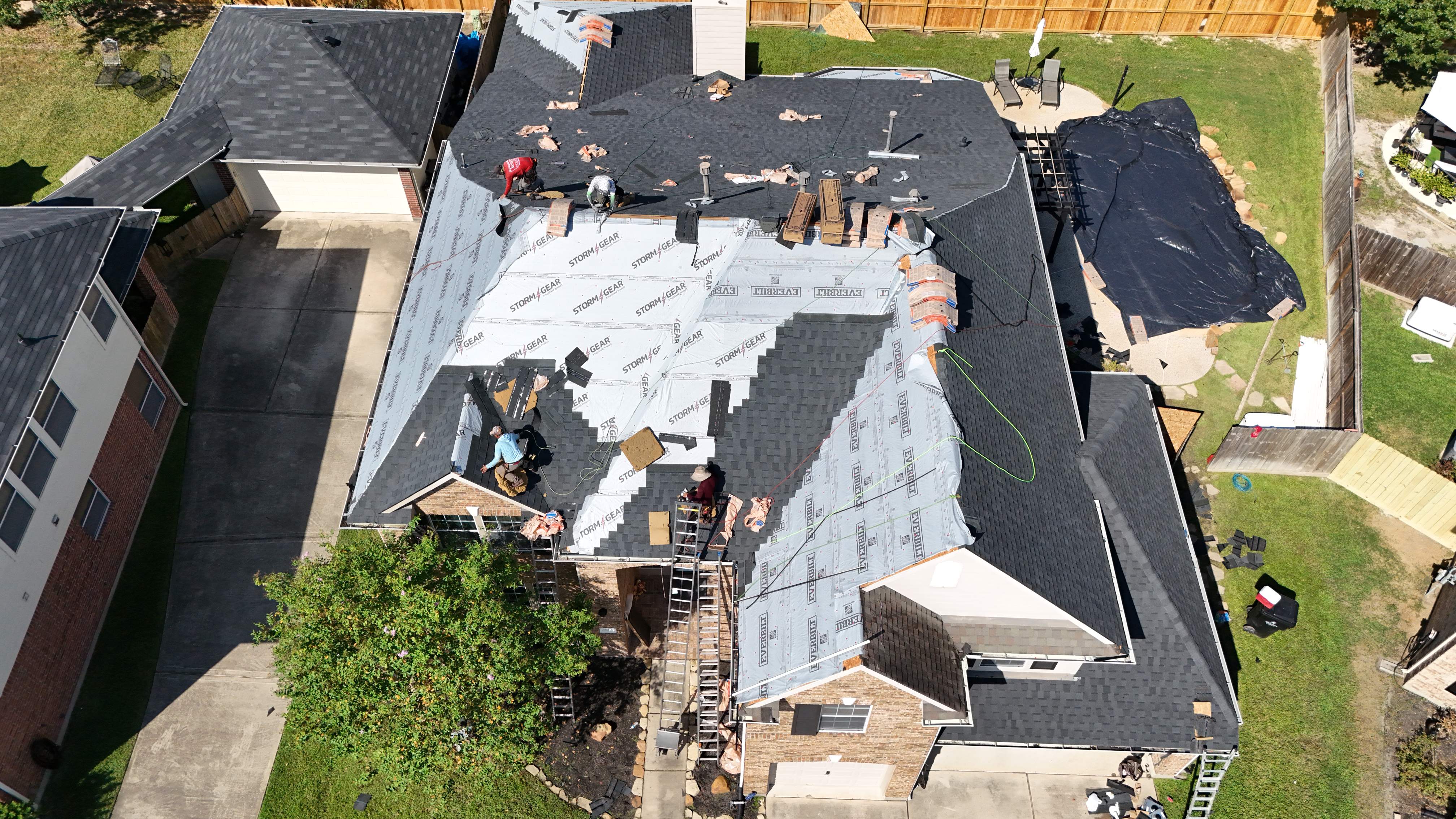 Poolside Home Roof Replacement — Spring, TX by PL Roofing & SB Roofing, LLC.