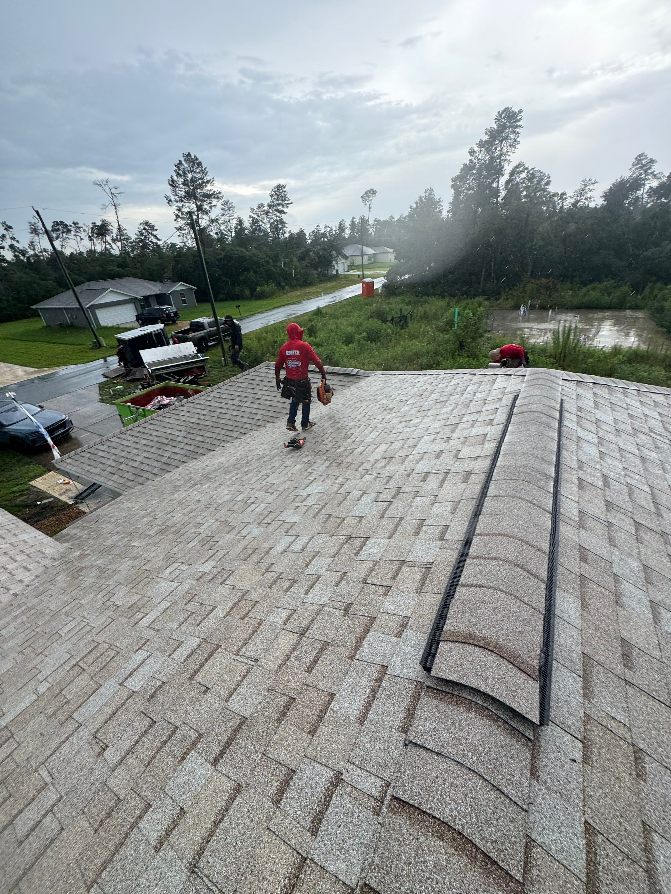Amber Color Shingles on a new Ocala Reroof by Brehm Roofing