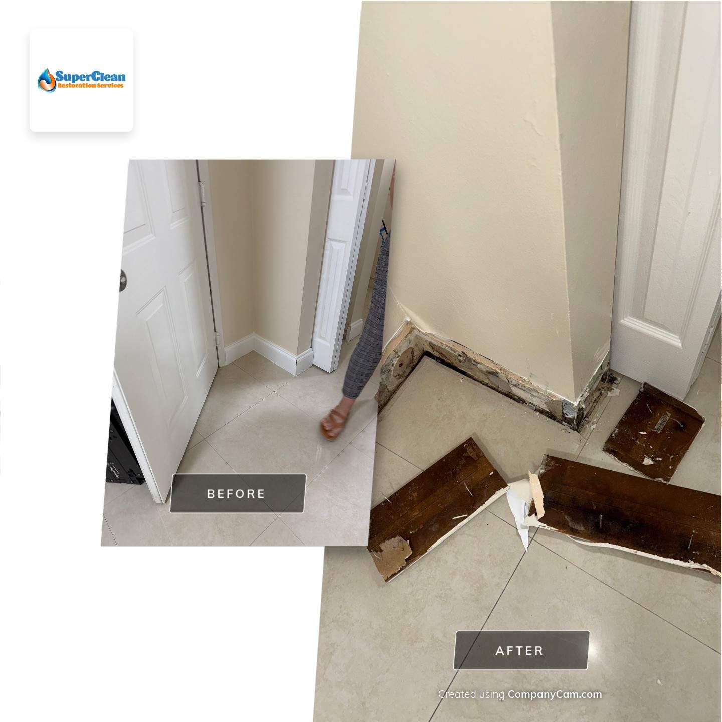 Water Damage Restoration and Structural Drying at Cutler Bay Condo by SuperClean