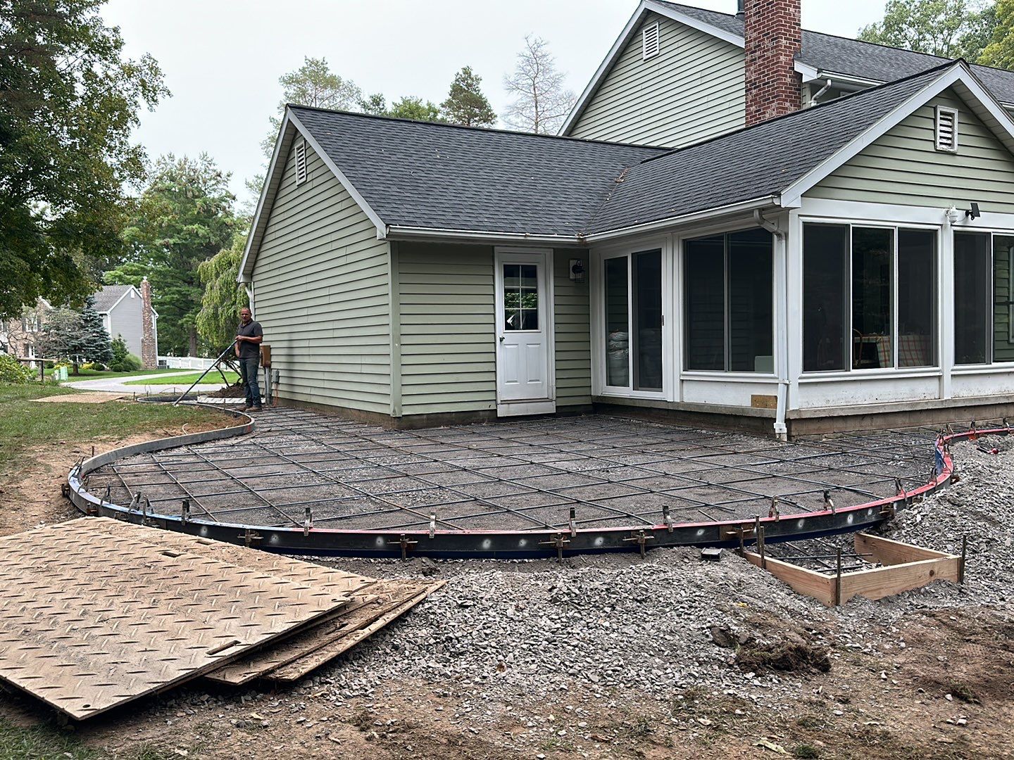 Majestic Ashlar stamped concrete patio by NG Masonry & Construction LLC
