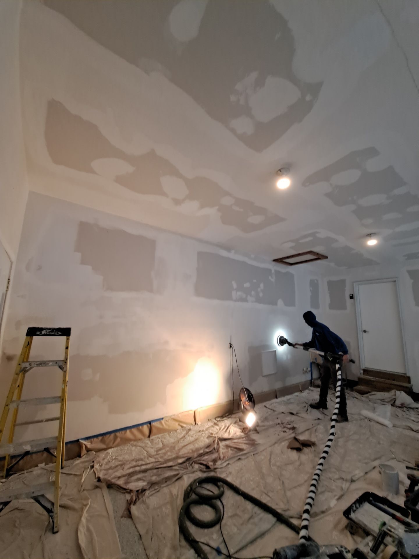 Garage dry wall repair/ re-texture, re-paint by Gordon Painting