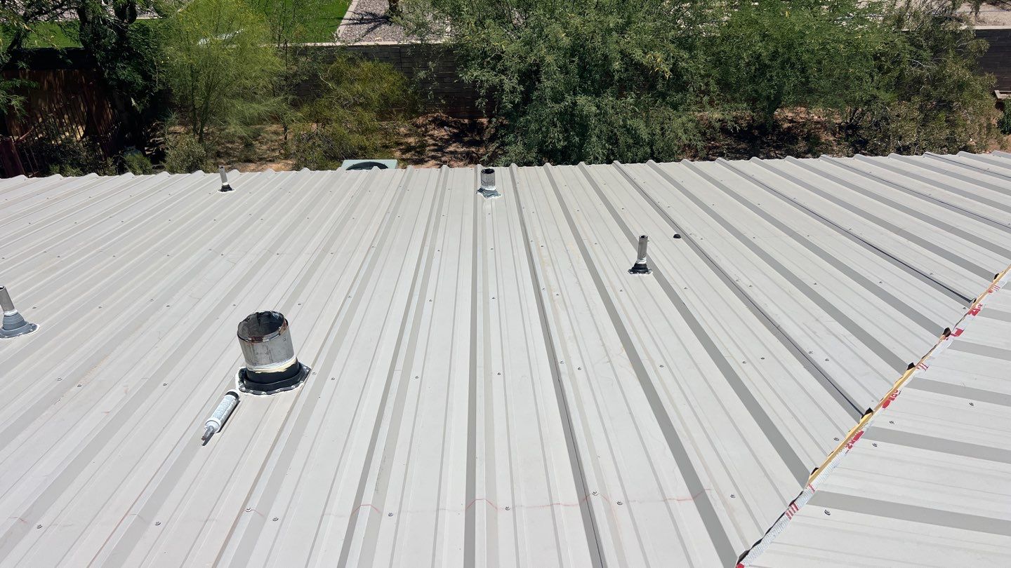 Light Stone Exposed Fastener by Reimagine Roofing