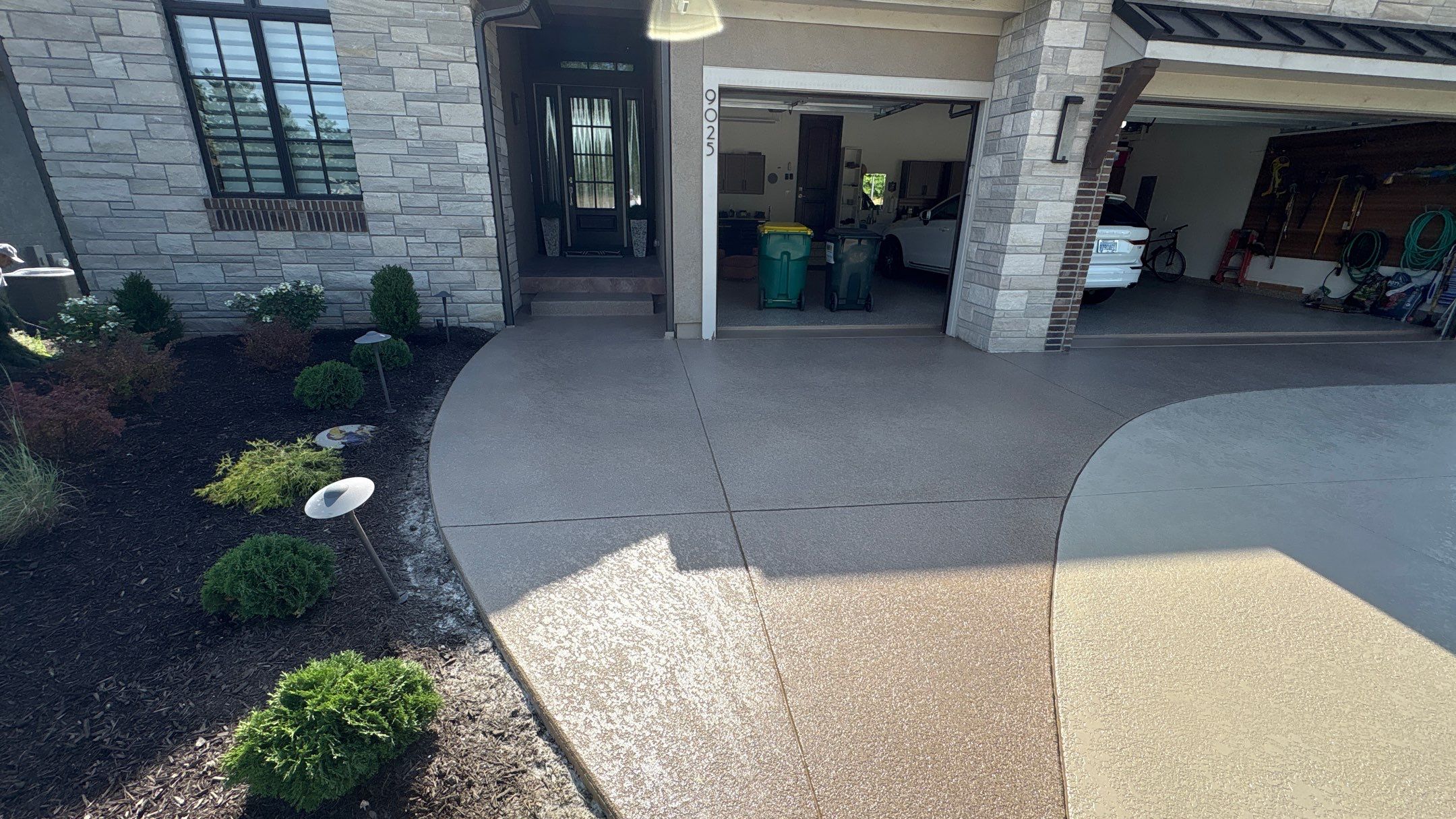 Two-Tone Driveway Resurface - Olathe, KS by Big Red Decorative Concrete, LLC
