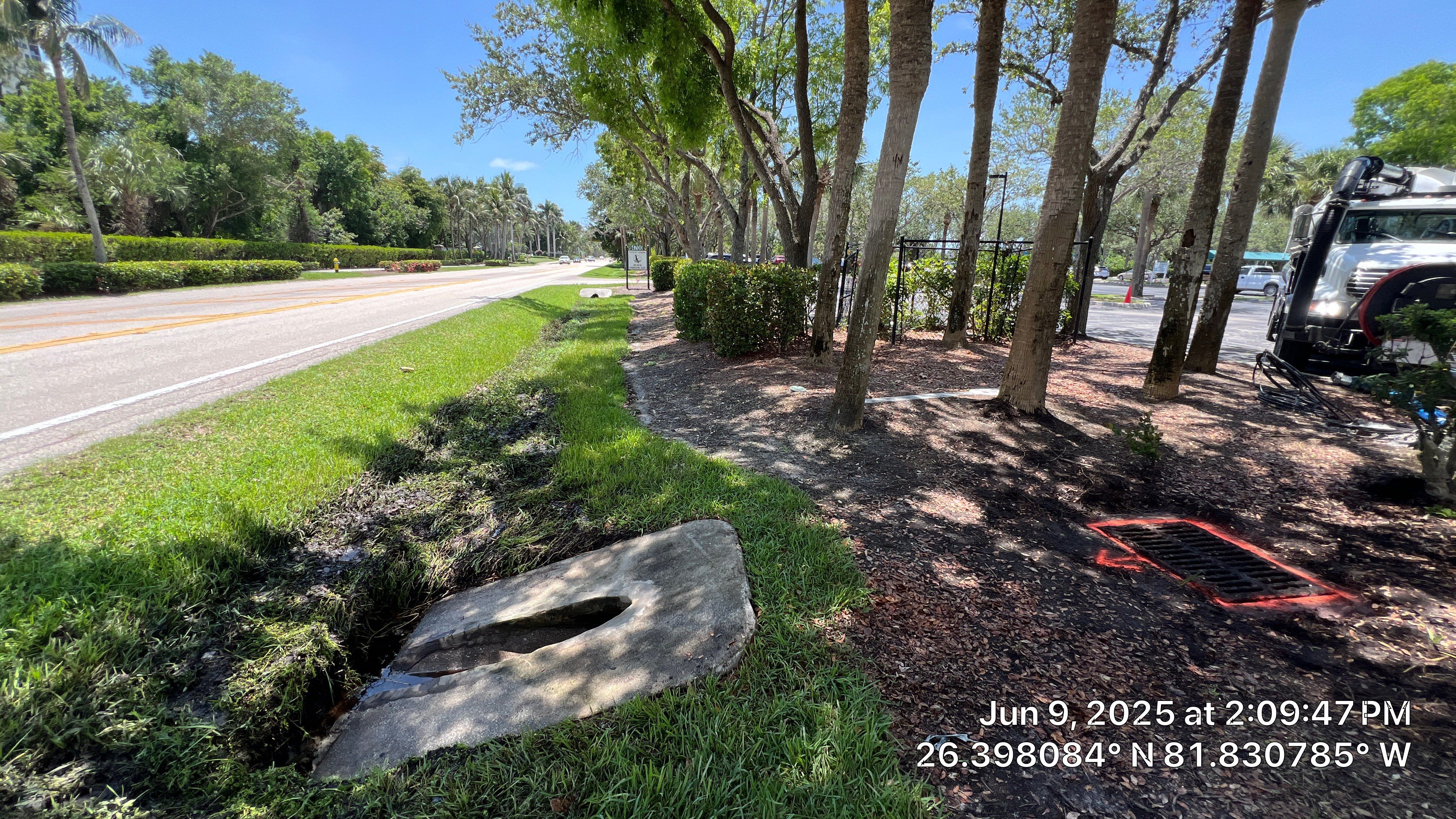 Pelican Landing Beach Parking Lot Stormwater System Maintenance by Don Mar, Inc. Storm Water Solutions