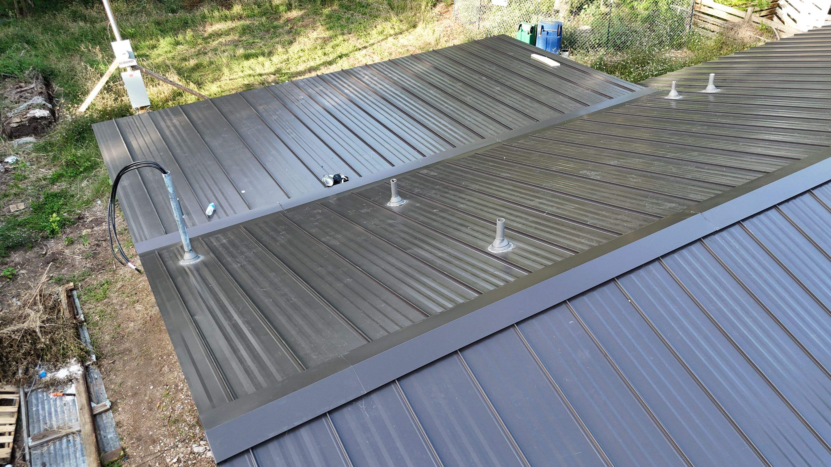Dark Bronze - L&A Standing Seam with Striations by RoofsOnly.com