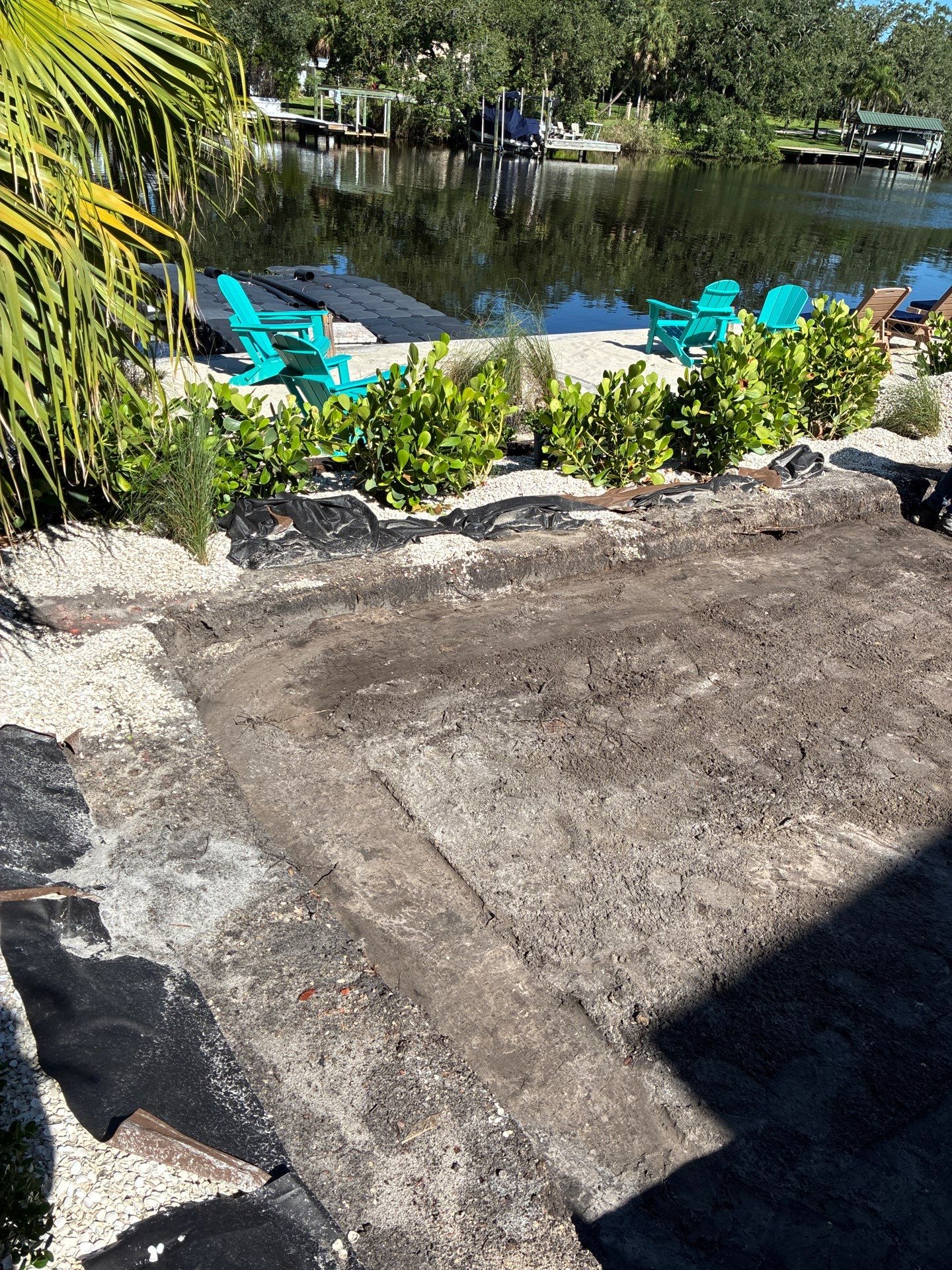 Grading back yard oasis by Level One Grading 