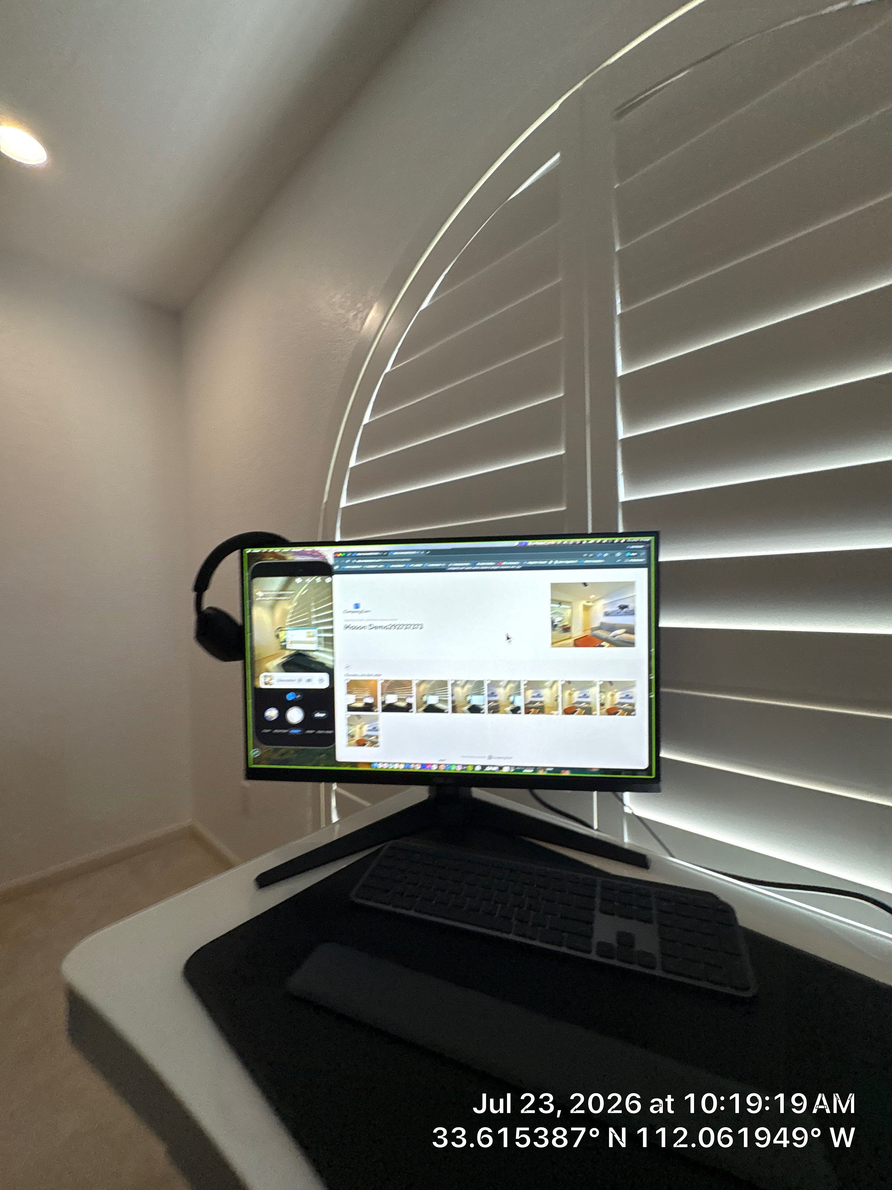 Custom Home Office Setup and Plantation Shutter Installation in Phoenix by CompanyCam Sales Demo