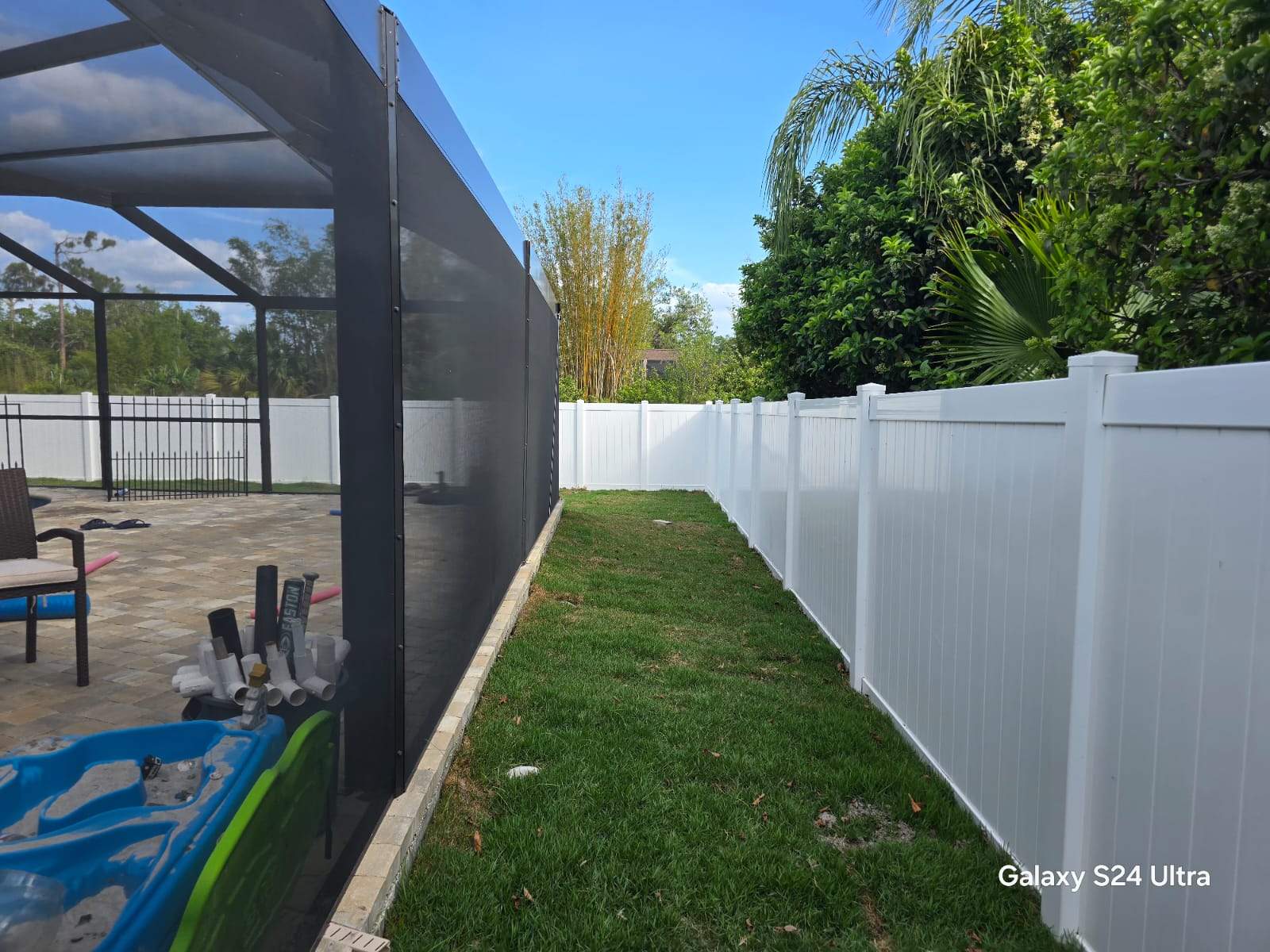Residential White Vinyl Privacy Fence Installation in North Port by True Fence LLC