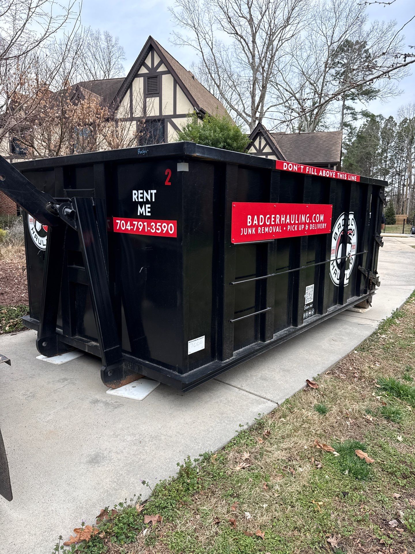 Job site clean up in Matthews by Badger Hauling