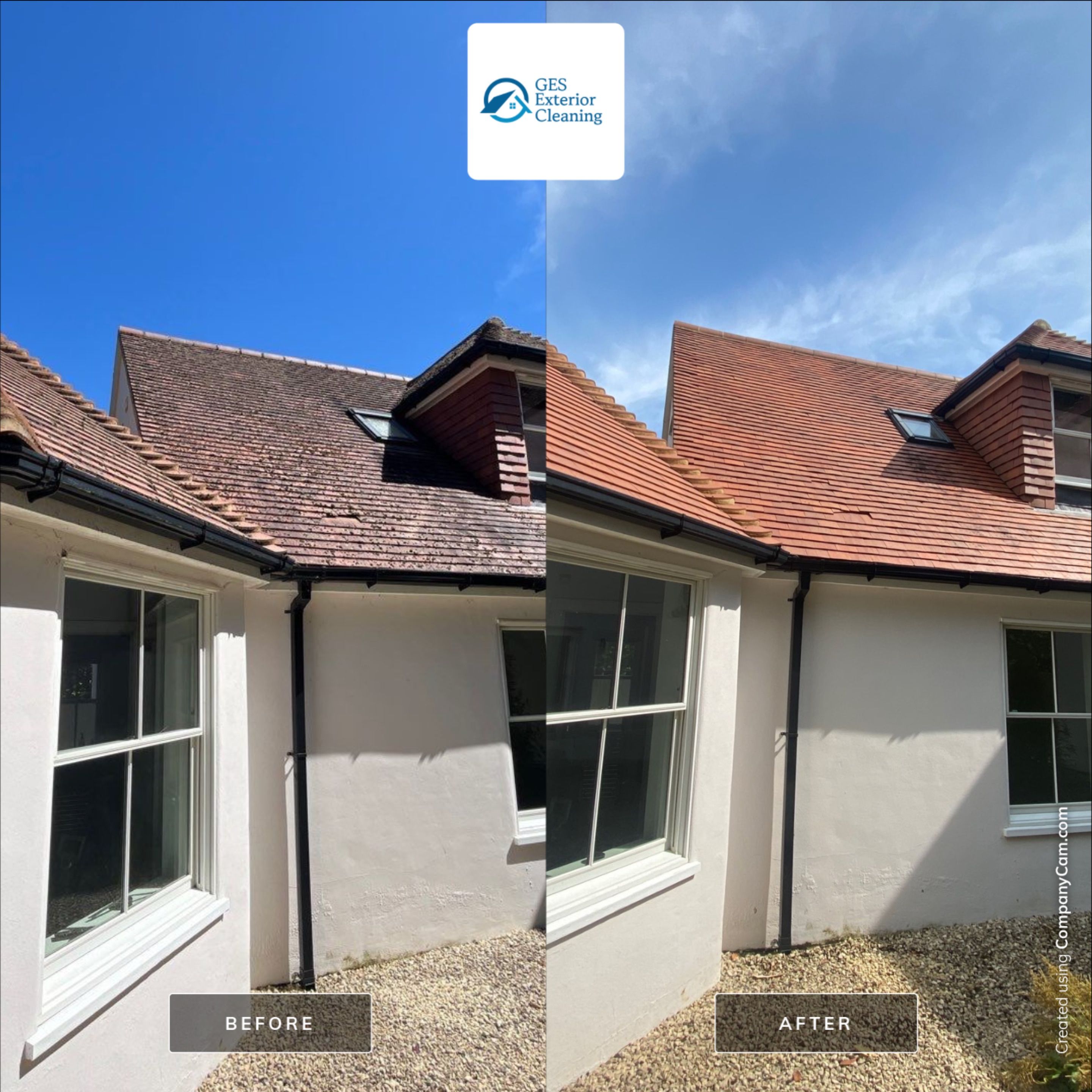 Roof Cleaning and Biocide Treatment using Honda 15lpm Low Pressure Washing Machine by Ges Exterior Cleaning ltd