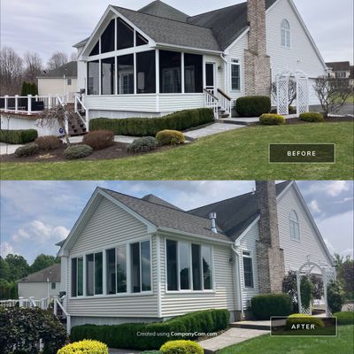 Beautiful porch remodel upgrade.