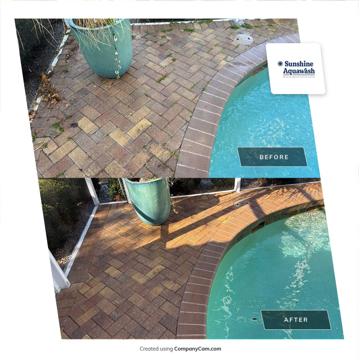 Paver Pool Deck and Screen Enclosure Cleaning in Lakewood Ranch, FL (Rosedale Highlands Community) by Sunshine AquaWash