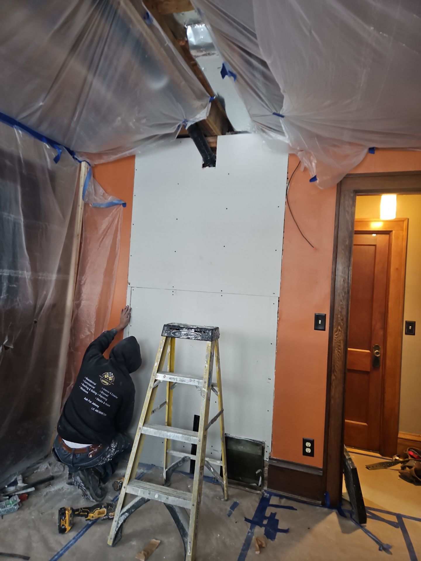 Shower Remodel & Ceiling Restoration – Correcting Water Damage and Rebuilding Right by Johnny Five Construction 