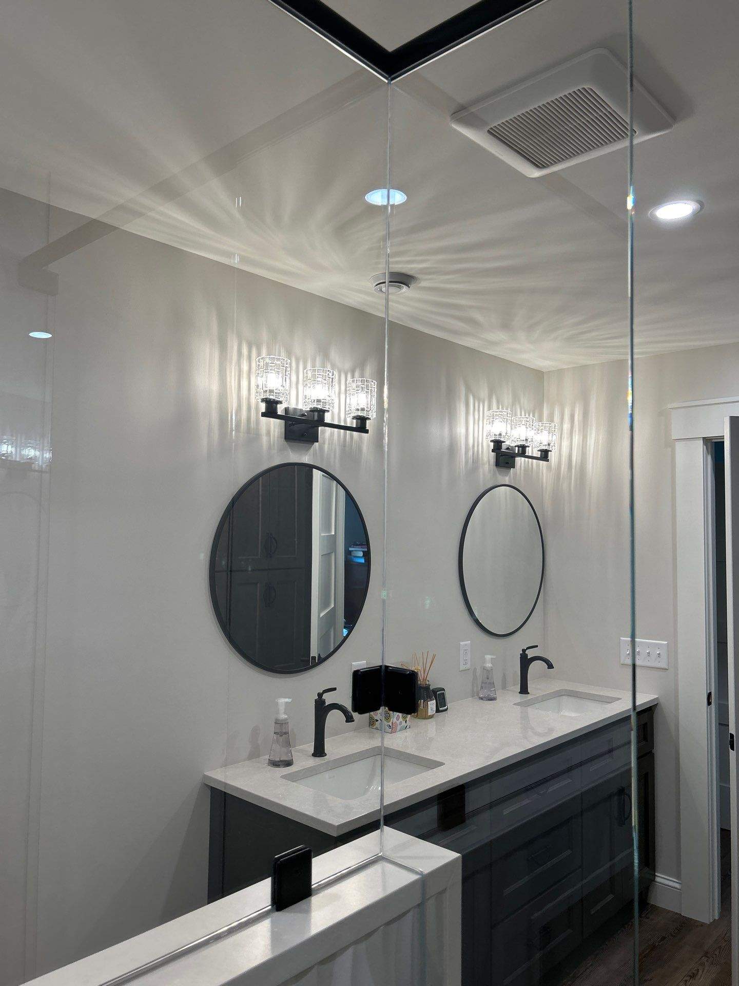 Frameless Shower Enclosure w/Header Bar by Cheshire Glass Company