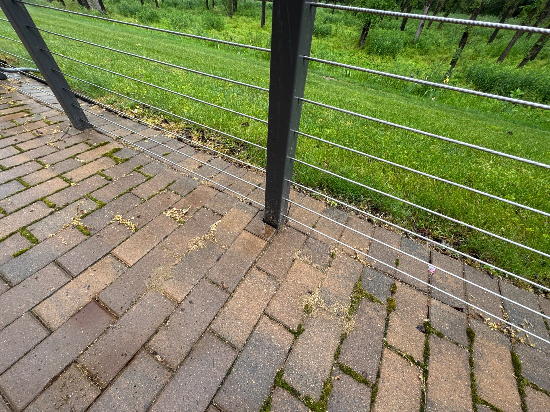 Brick paver repair, cleaning, sealing and poly sanding by Northern Power Washing LLC.