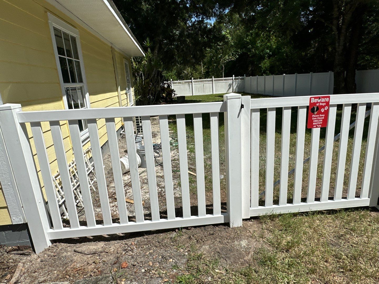 Vinyl Fence Installation using White Vinyl Privacy and Picket Fence by Asap fence and gates, LLC