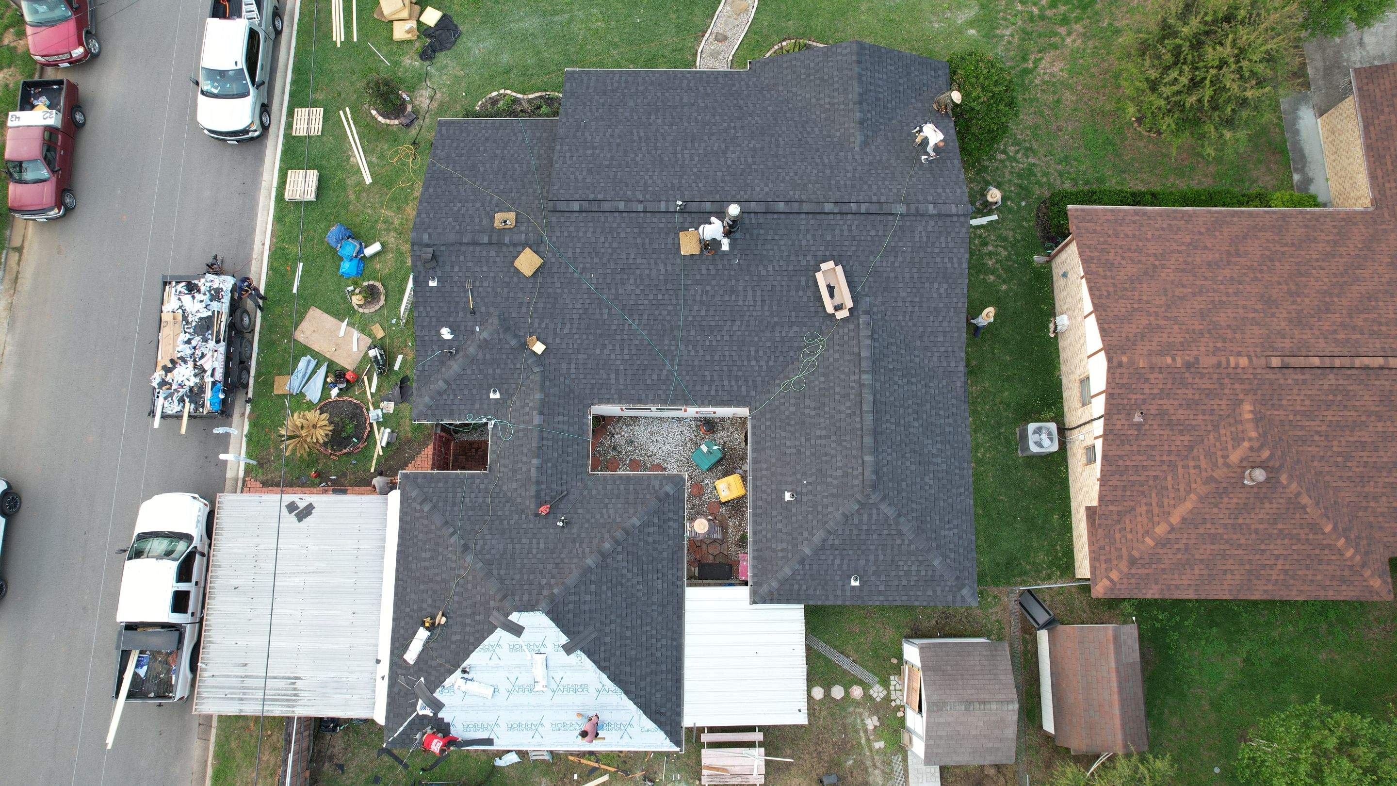 Full Roof Replacement on Brick Ranch — Conroe, TX by PL Roofing & SB Roofing, LLC.