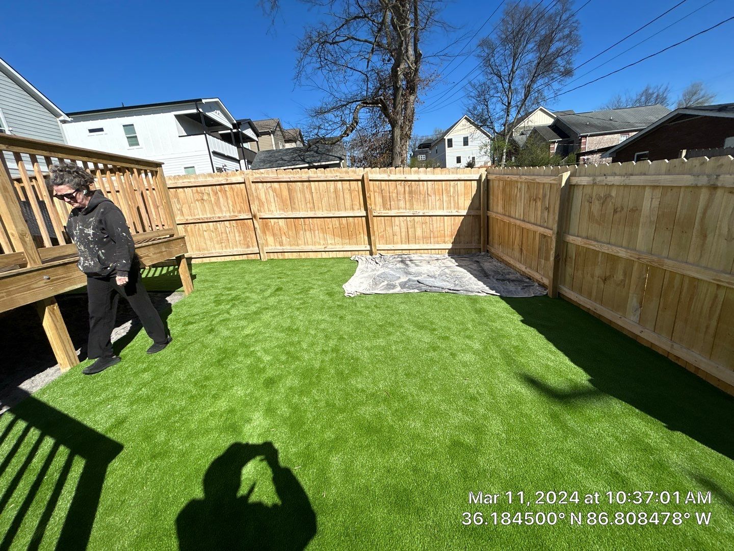 Deck and Fence Staining  using Wood Defender Coffee Brown  by Nashville House Painters 