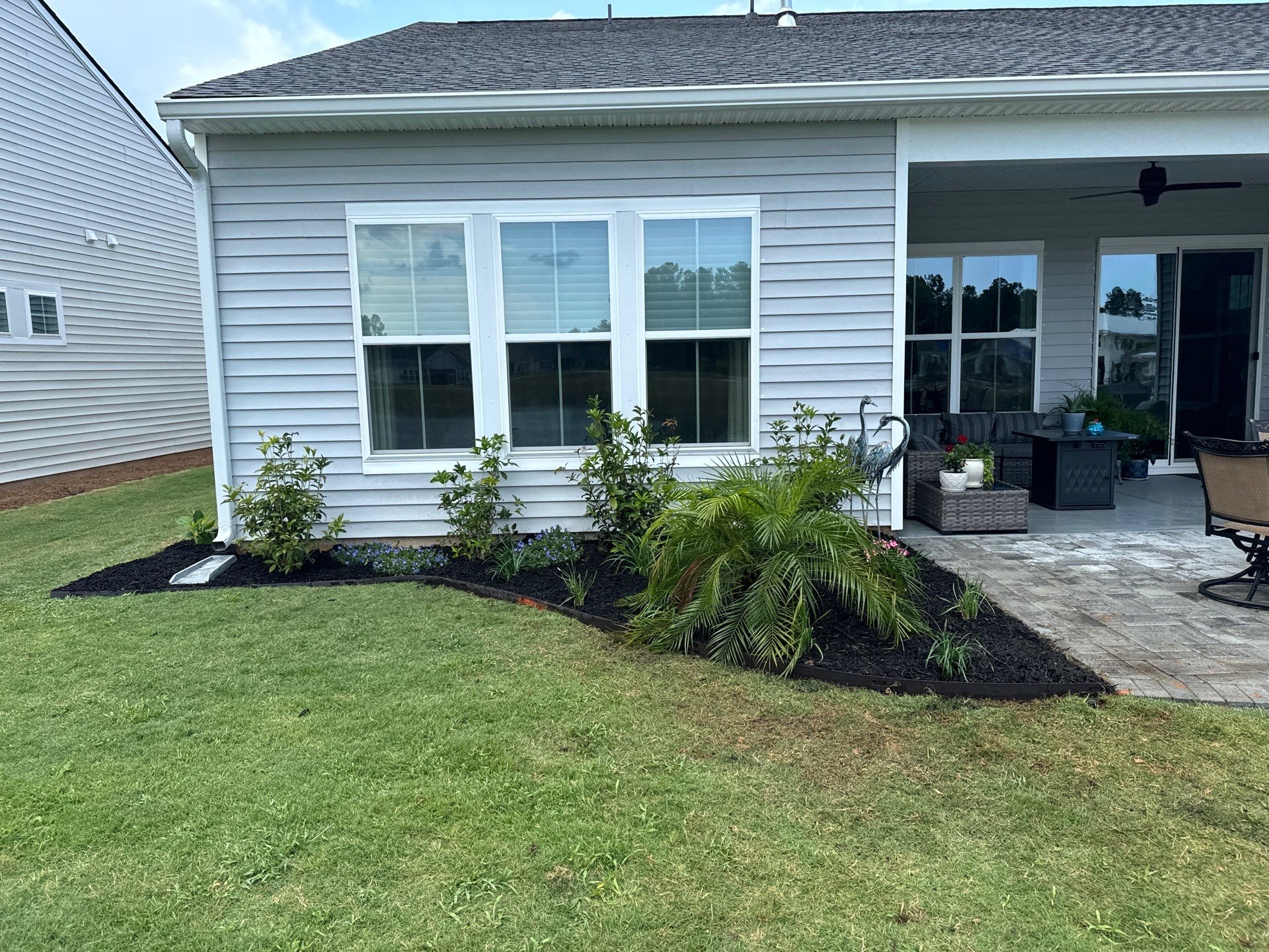 Custom Herringbone Paver Patio and Professional Landscaping in Bluffton by Lowcountry Scapes, LLC
