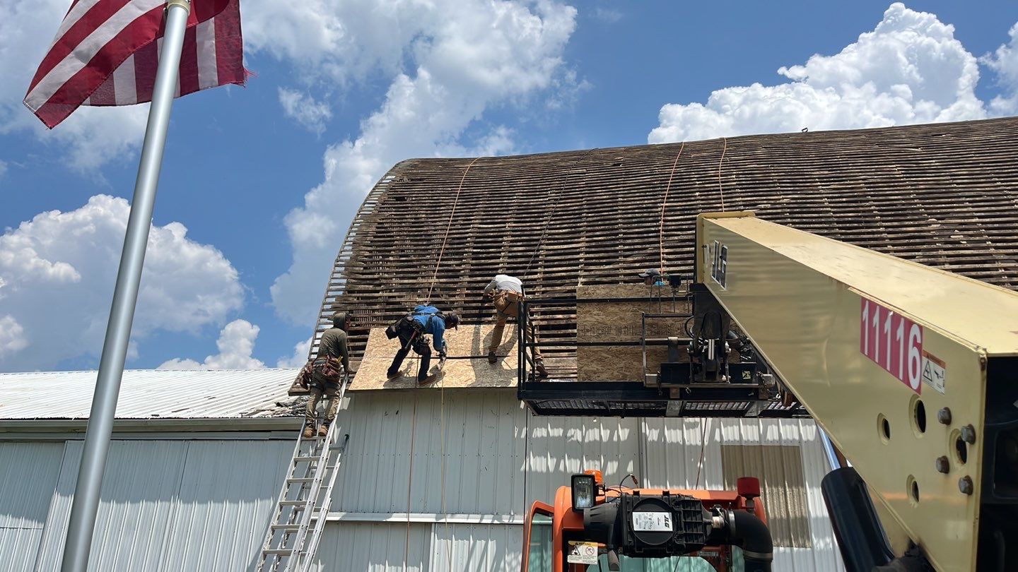 Barn Roofing Installation using GAF Timberline HDZ Charcoal by Nitro Roofing and Construction