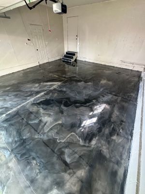 High-Gloss Metallic Epoxy Garage Floor Transformation in Lincoln