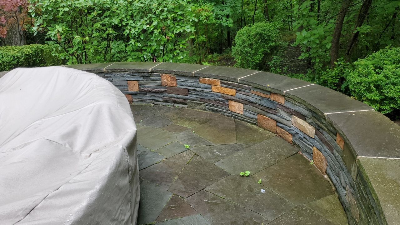 Bluestone patio cleaning by Northern Power Washing LLC.
