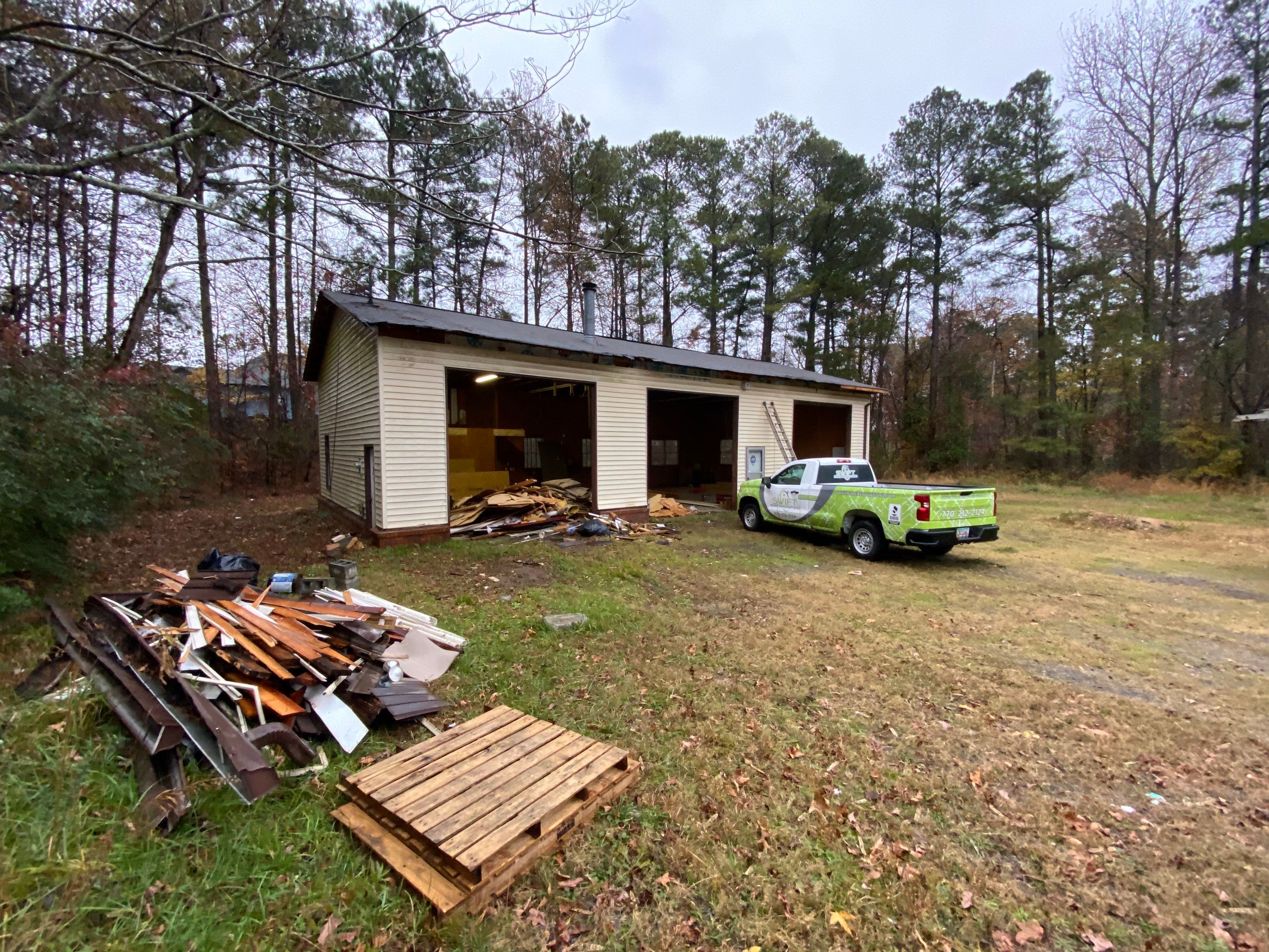 Custom Three-Bay Detached Garage Construction in Kennesaw by Swift Home Renovations