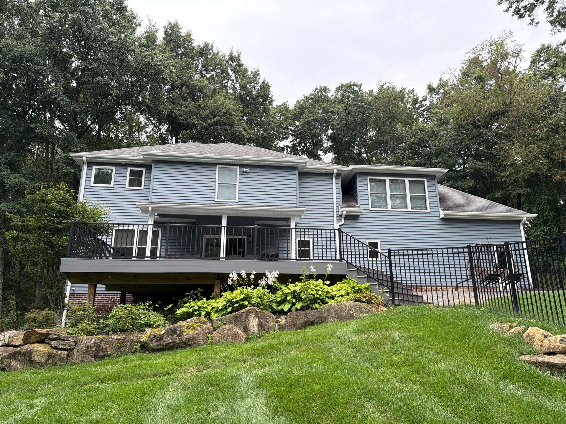 Full House Siding Renovation with English Wedgewood Vinyl in Gibsonia by Ideal Siding Pittsburgh
