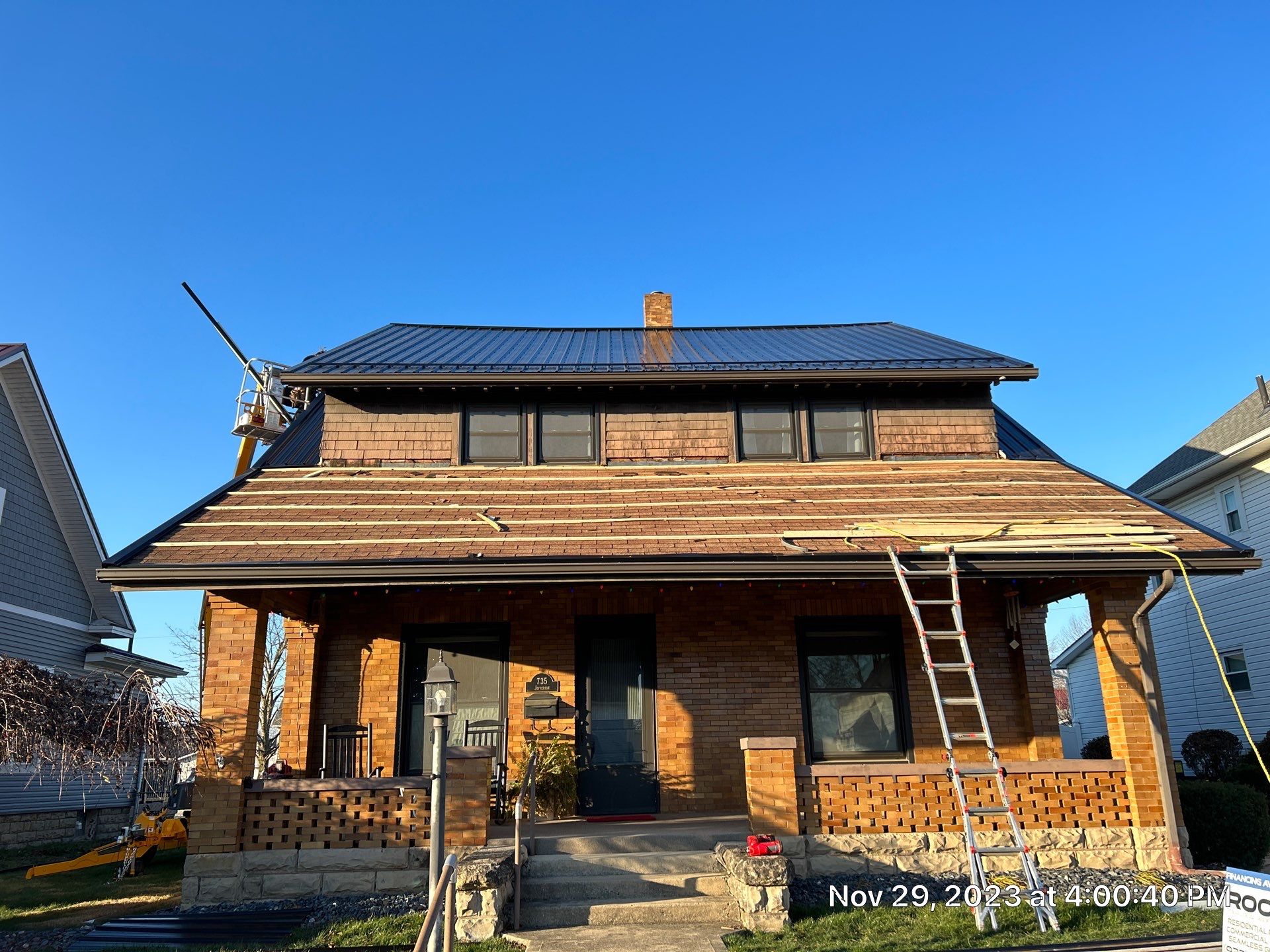 Residential Roofing Installation using Perfromance Panel Metal - Black by RoofX 