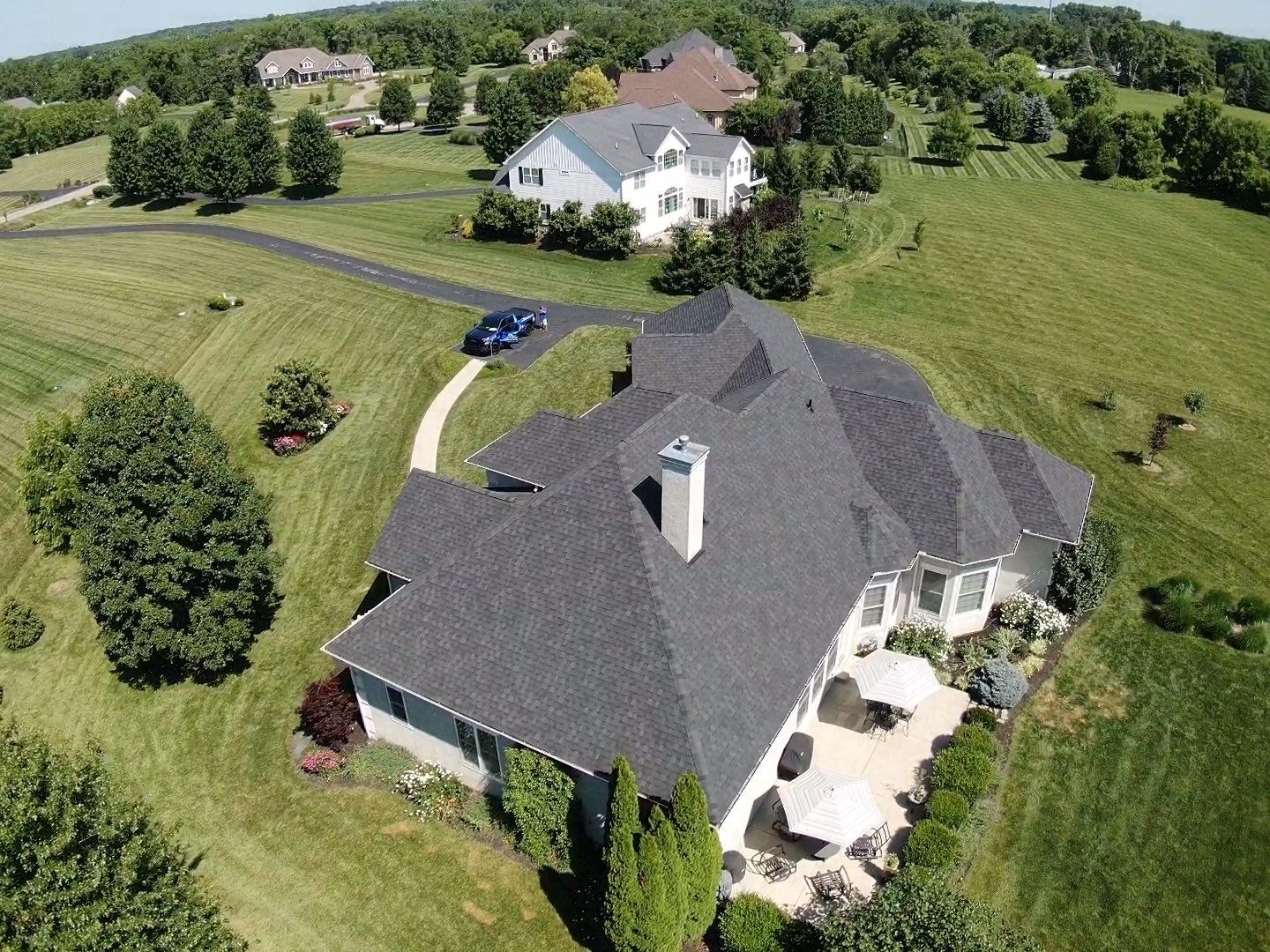 Residential Roofing Installation using Atlas Pinnacle Black Shingles by 614 Exteriors